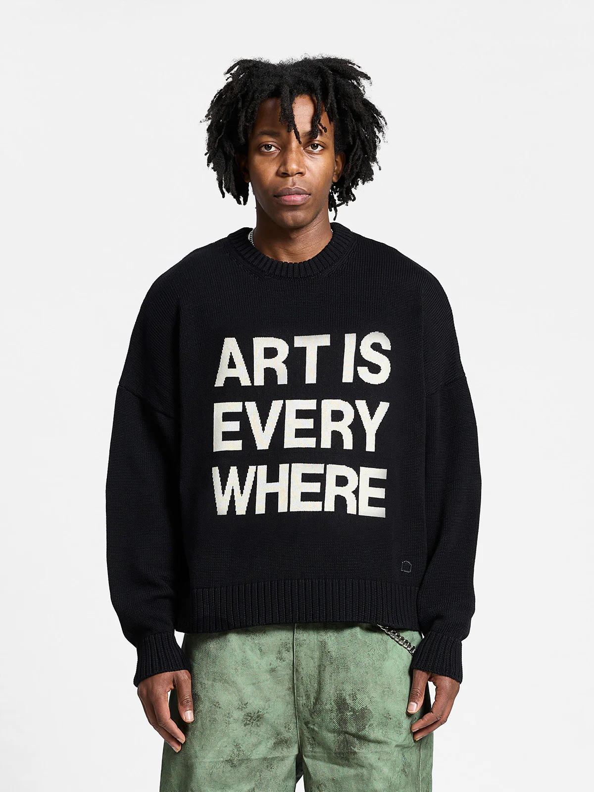 ART IS EVERYWHERE KNIT SWEATER - BLACK - Image 2