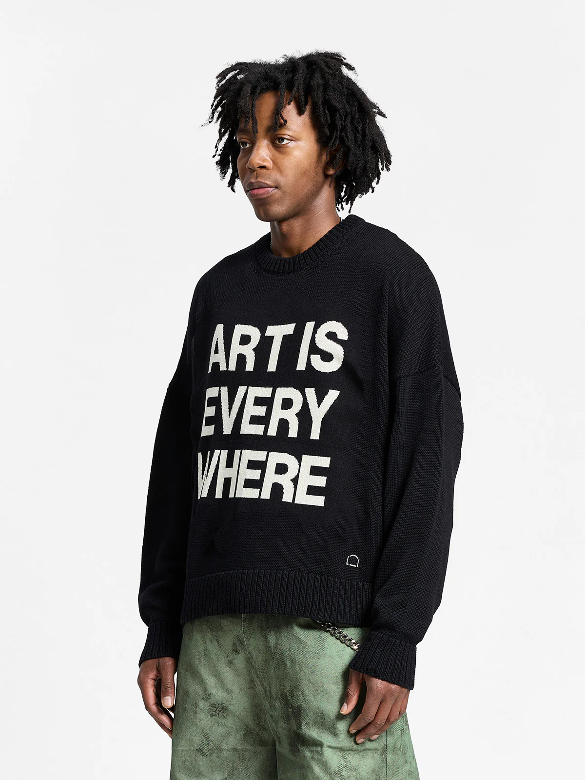 ART IS EVERYWHERE KNIT SWEATER - BLACK - Image 3