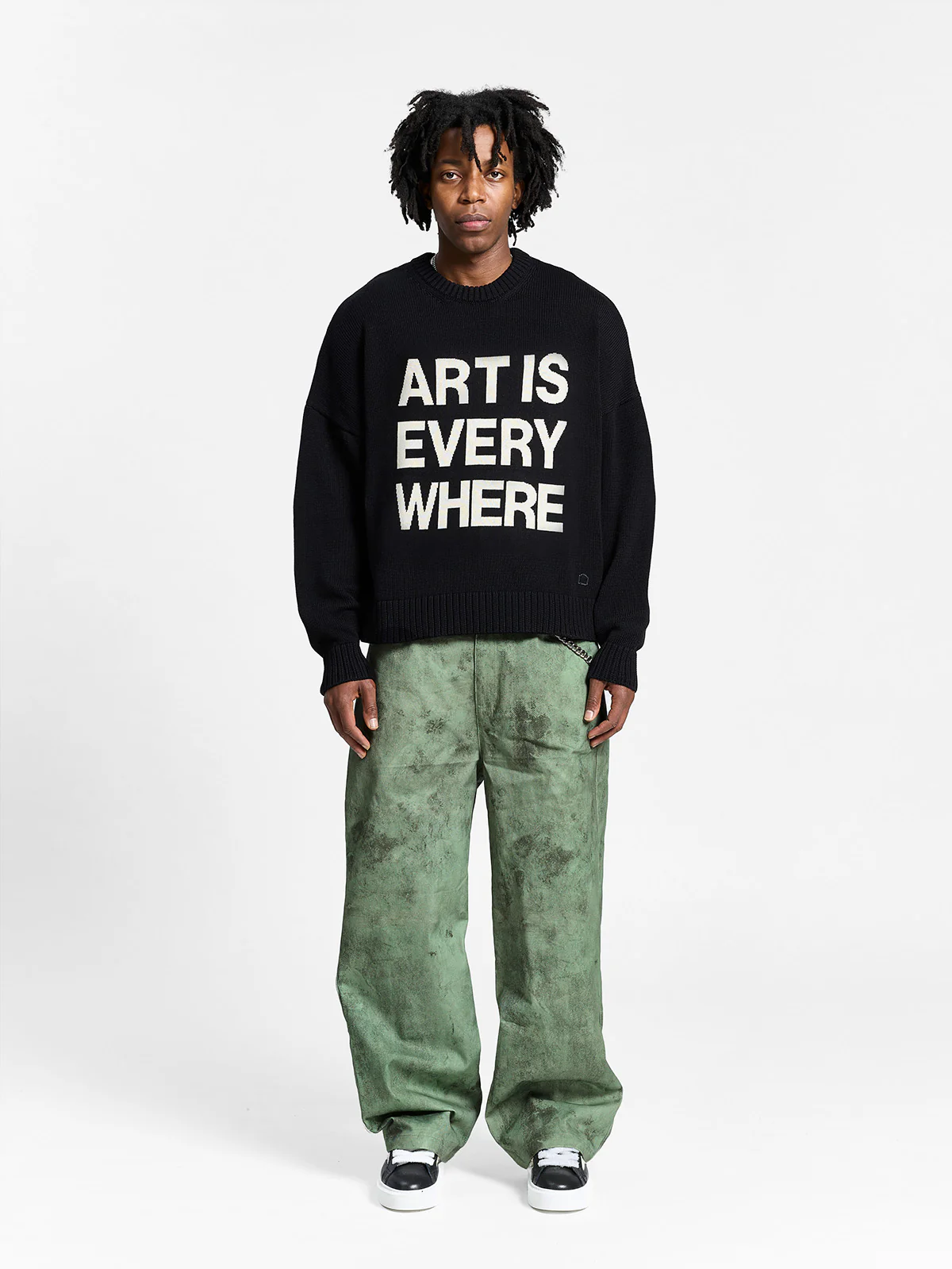 ART IS EVERYWHERE KNIT SWEATER - BLACK - Image 6