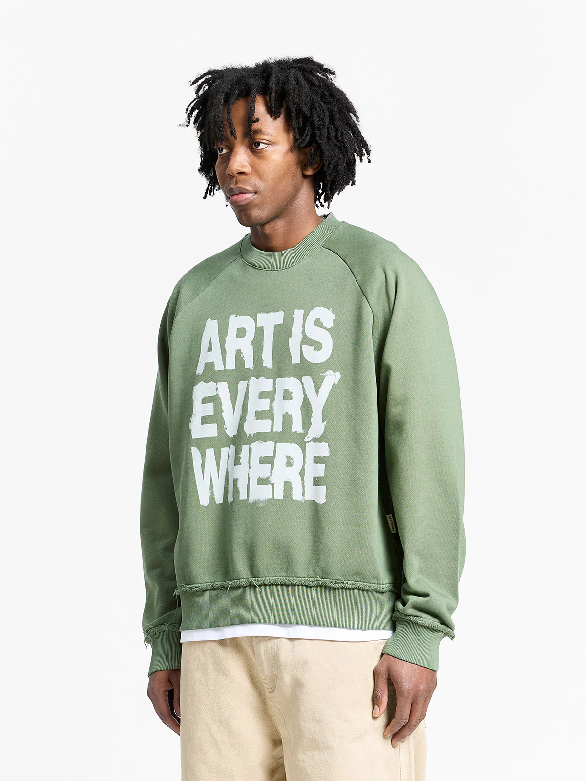 ART IS EVERYWHERE SWEATER - WASHED GREEN - Image 3