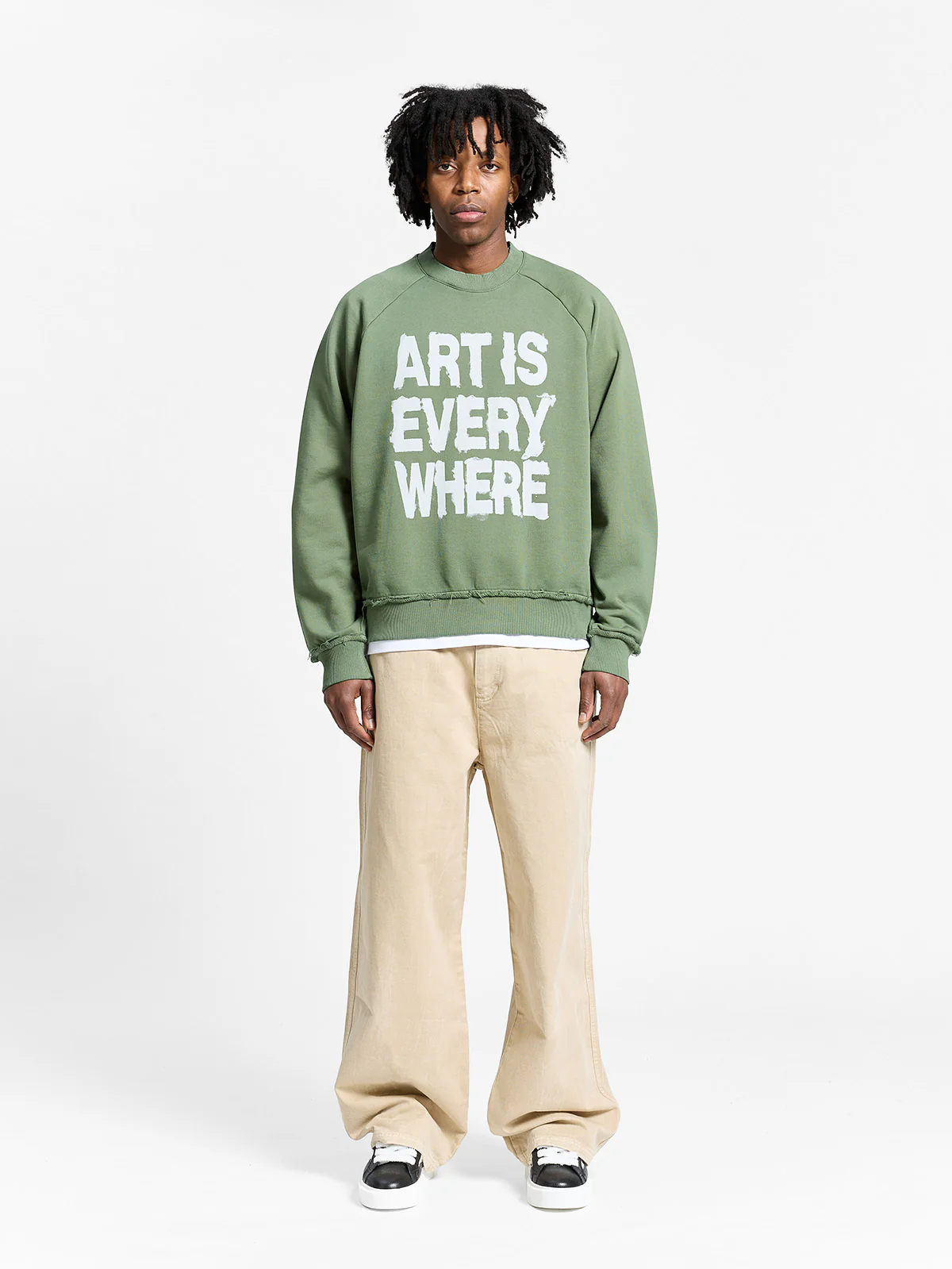 ART IS EVERYWHERE SWEATER - WASHED GREEN - Image 6