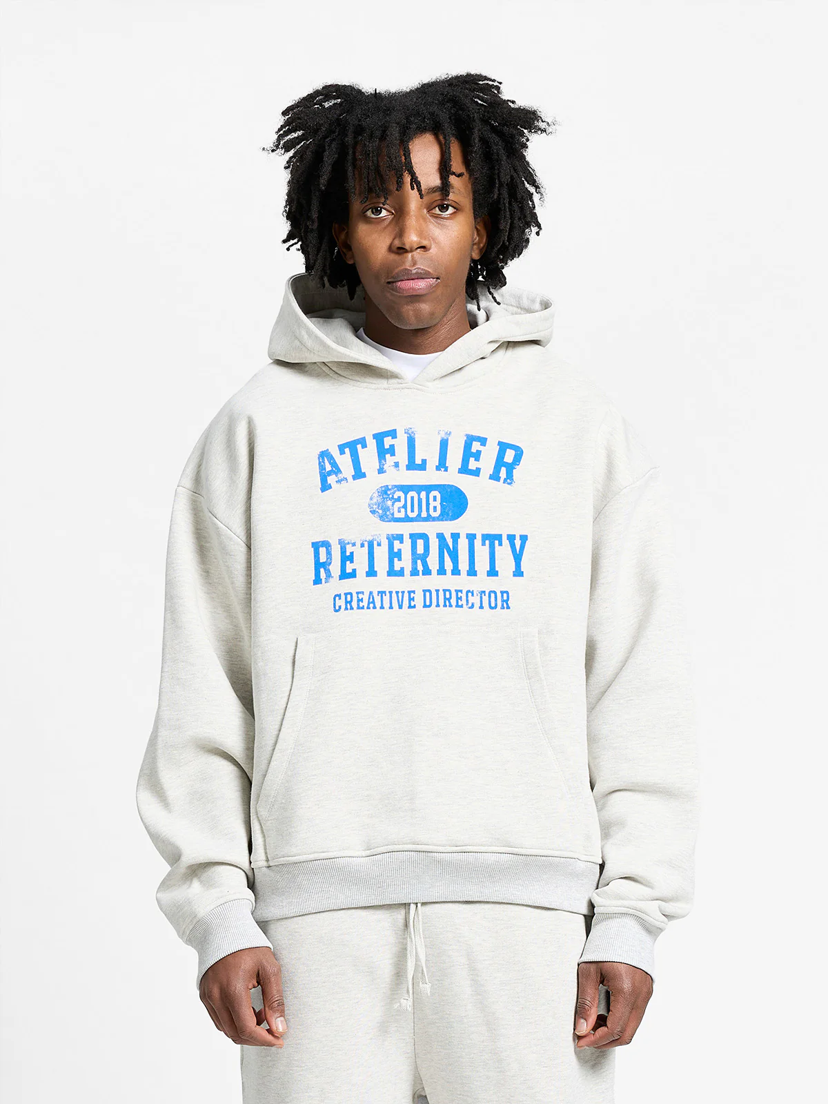 ATELIER EMBLEM HOODIE - MELANGE GREY - Image 2