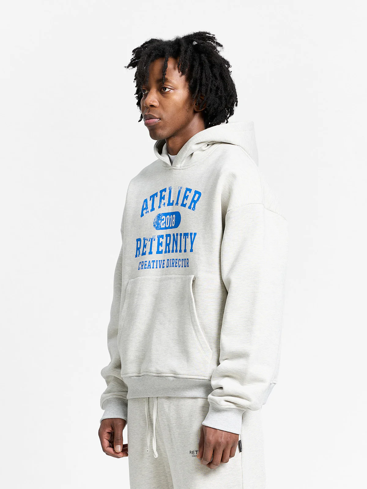 ATELIER EMBLEM HOODIE - MELANGE GREY - Image 3