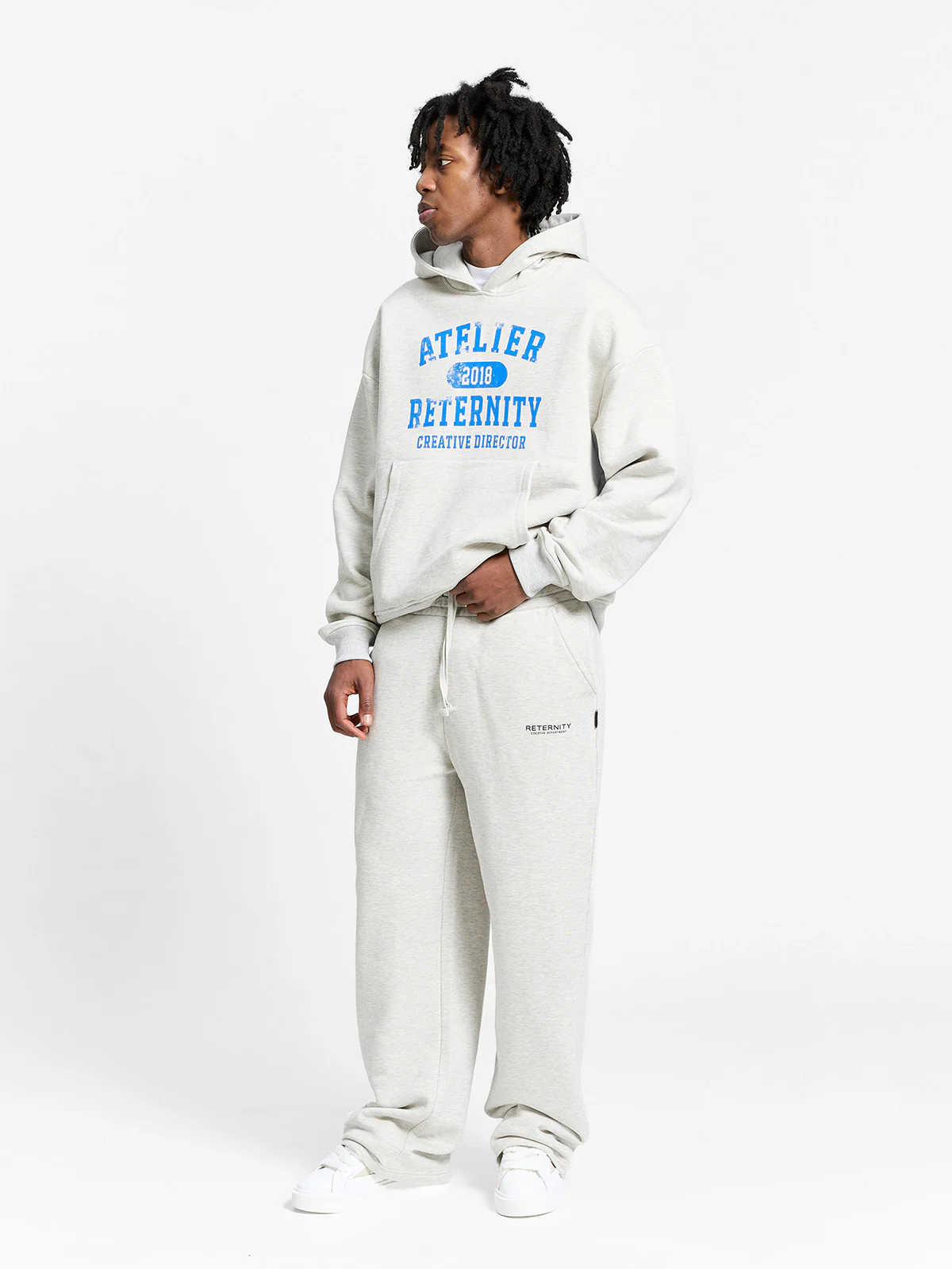 ATELIER EMBLEM HOODIE - MELANGE GREY - Image 6