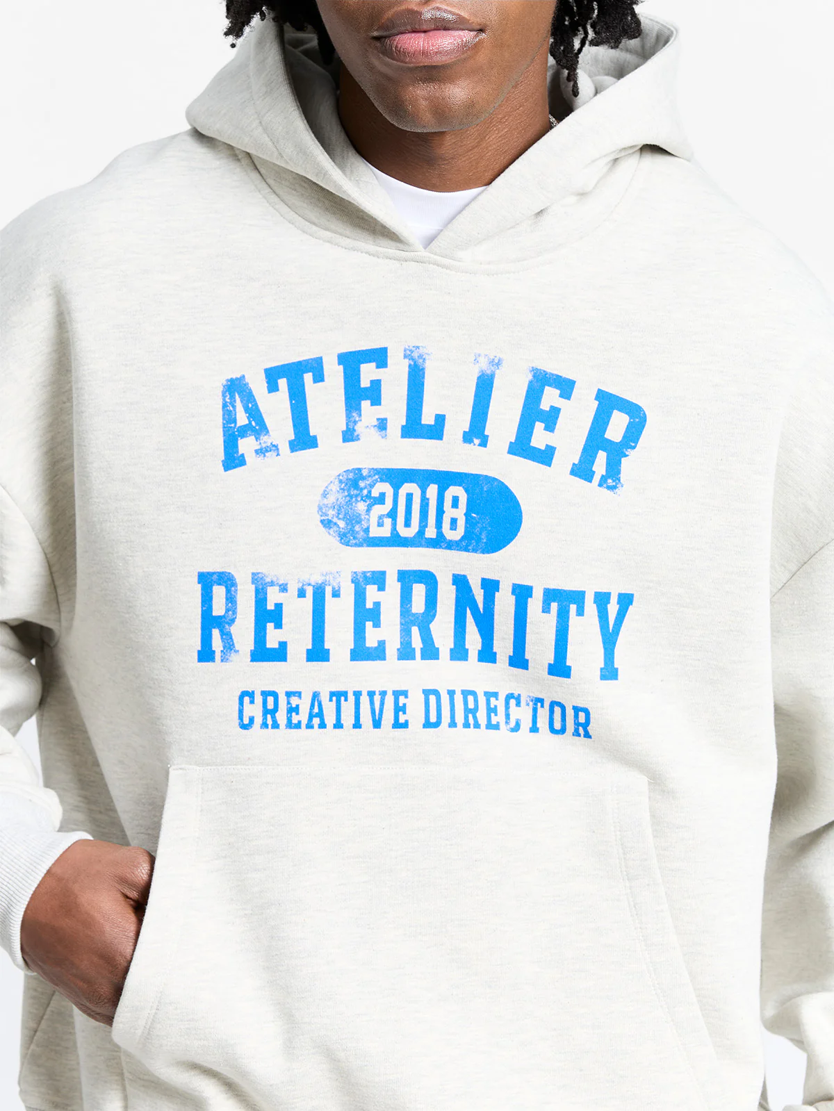 ATELIER EMBLEM HOODIE - MELANGE GREY - Image 7
