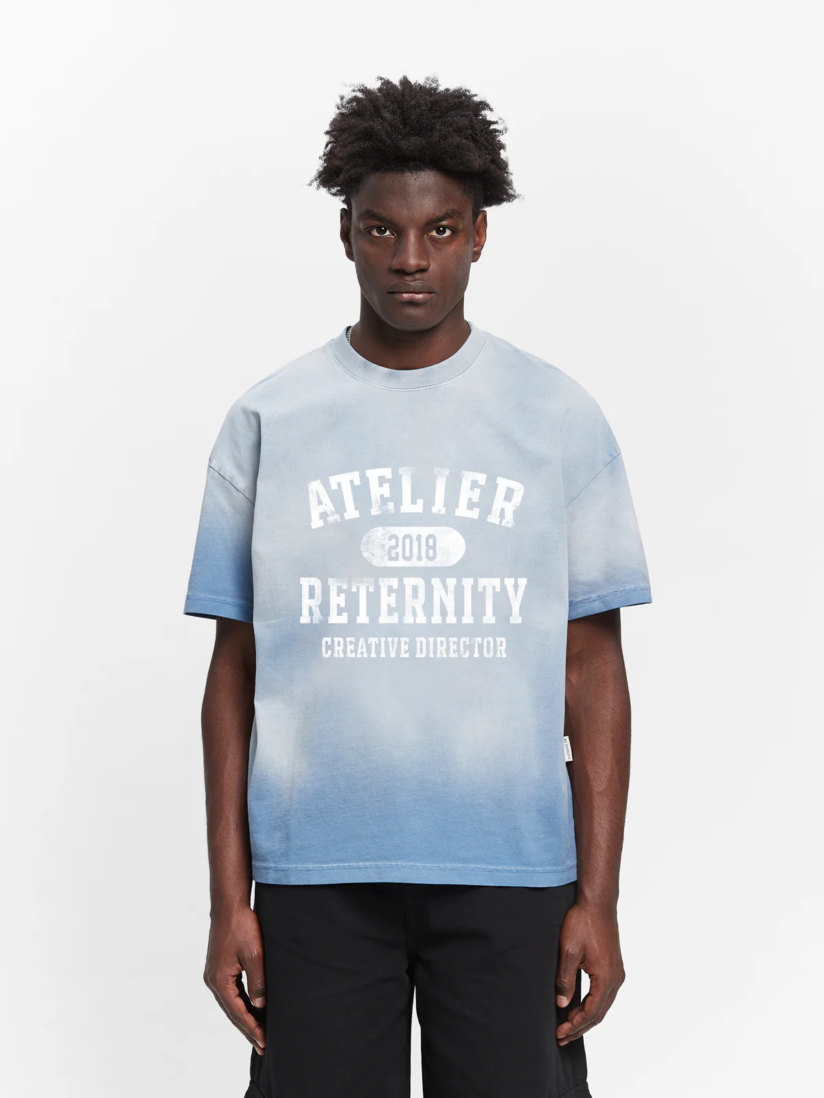 ATELIER EMBLEM T-SHIRT - HEAVY BLEACHED BLUE - Image 2