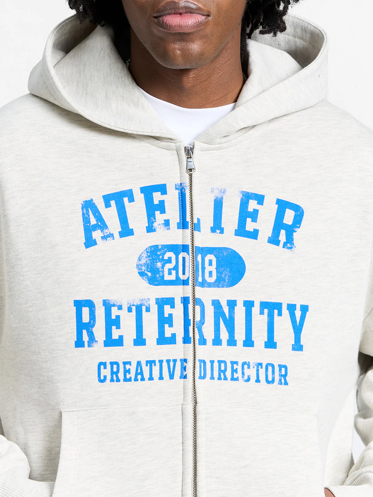 ATELIER EMBLEM ZIP-HOODIE - MELANGE GREY - Image 7