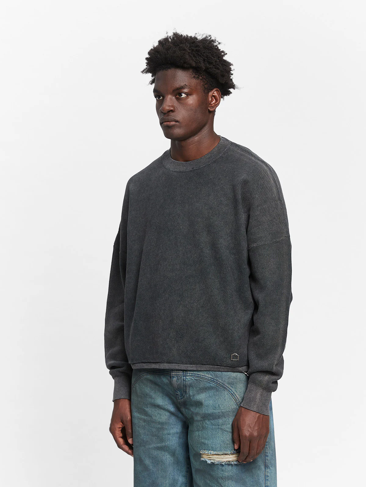 ATELIER KNIT SWEATER - WASHED BLACK - Image 3
