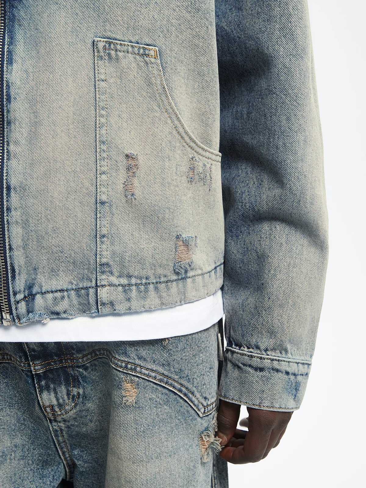 AURÉLIE DENIM JACKET - WASHED BLUE - Image 10