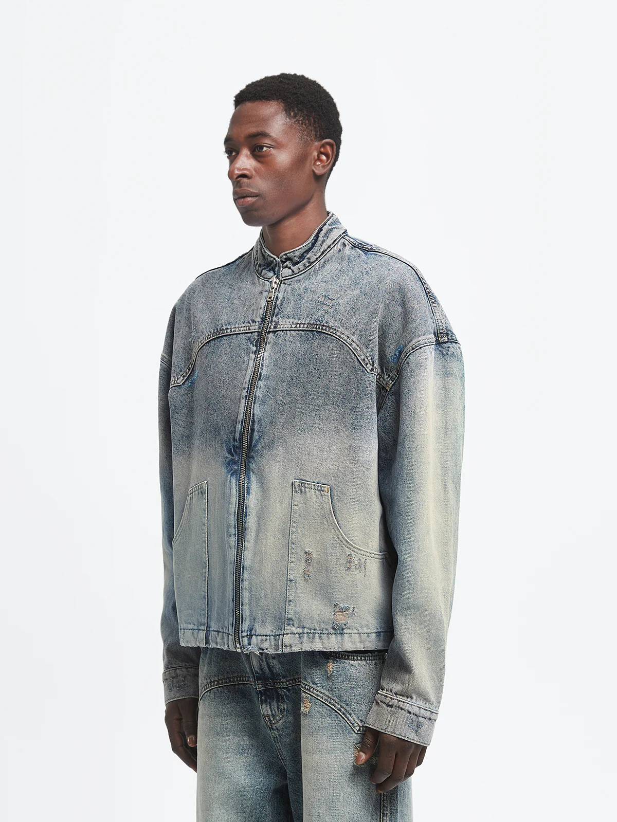 AURÉLIE DENIM JACKET - WASHED BLUE - Image 3