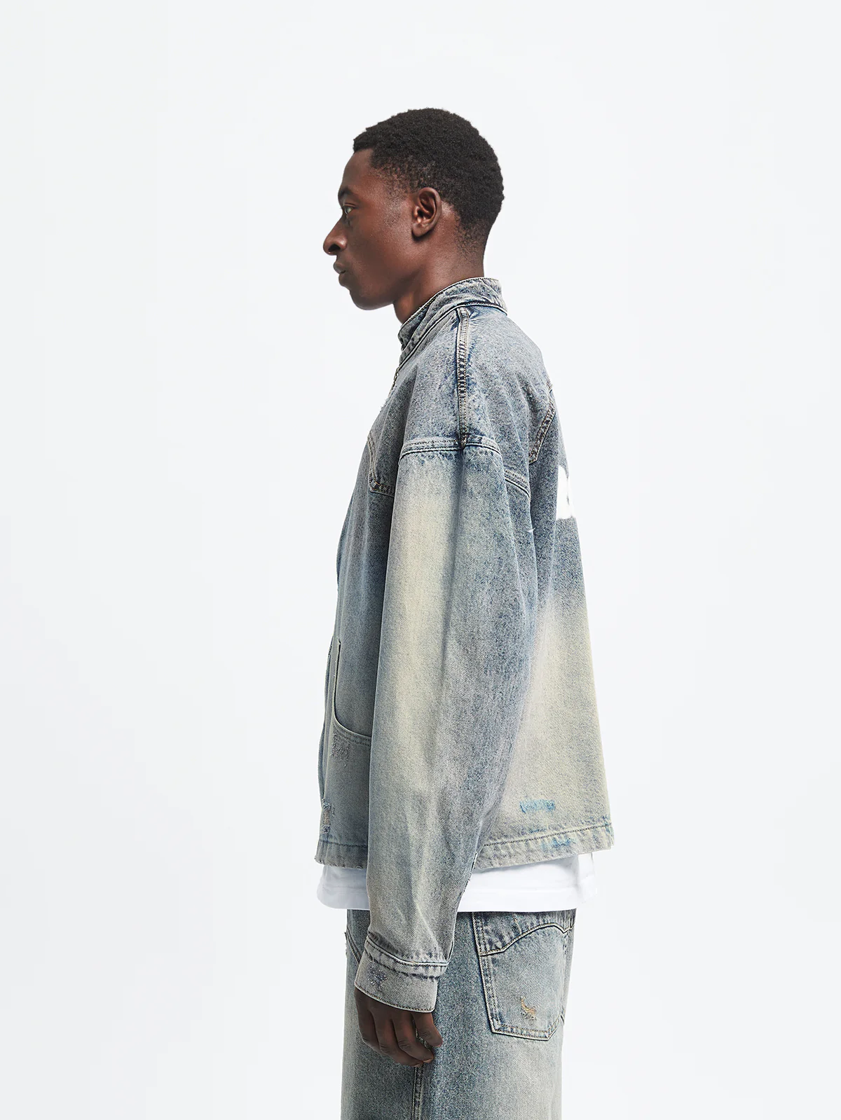 AURÉLIE DENIM JACKET - WASHED BLUE - Image 4
