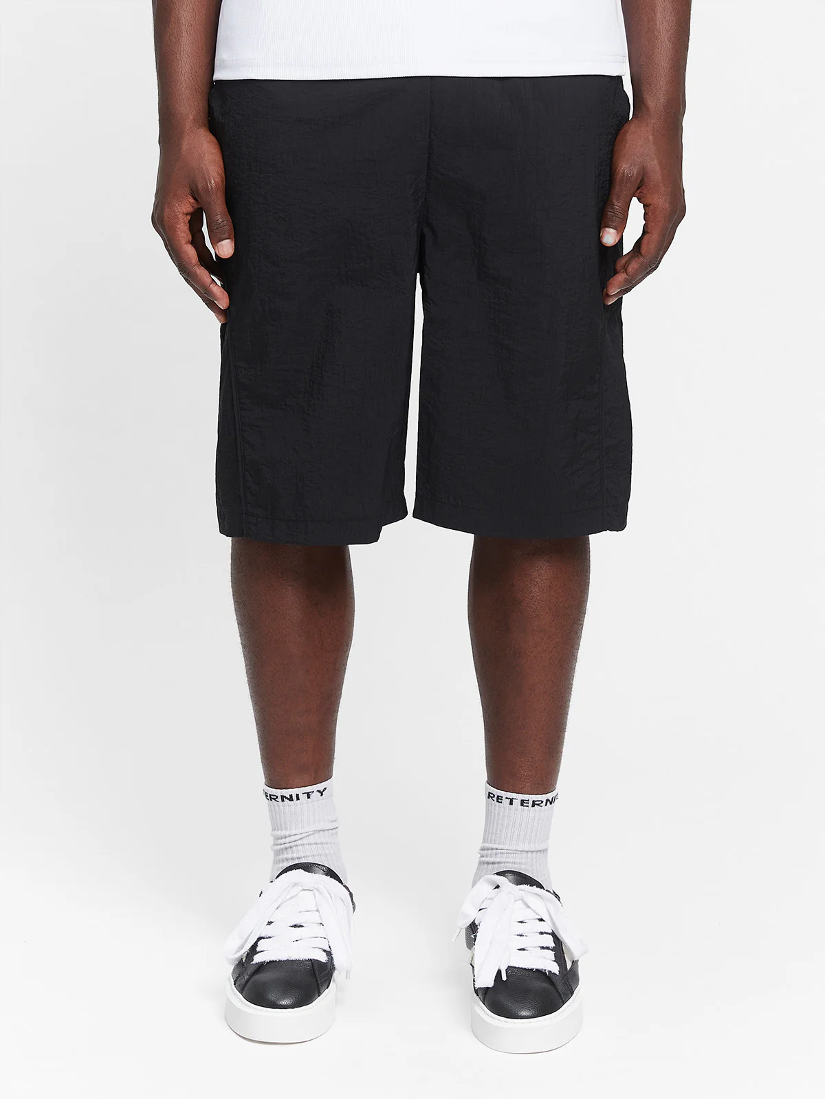 BAGGY TRACK SHORTS - BLACK - Image 2