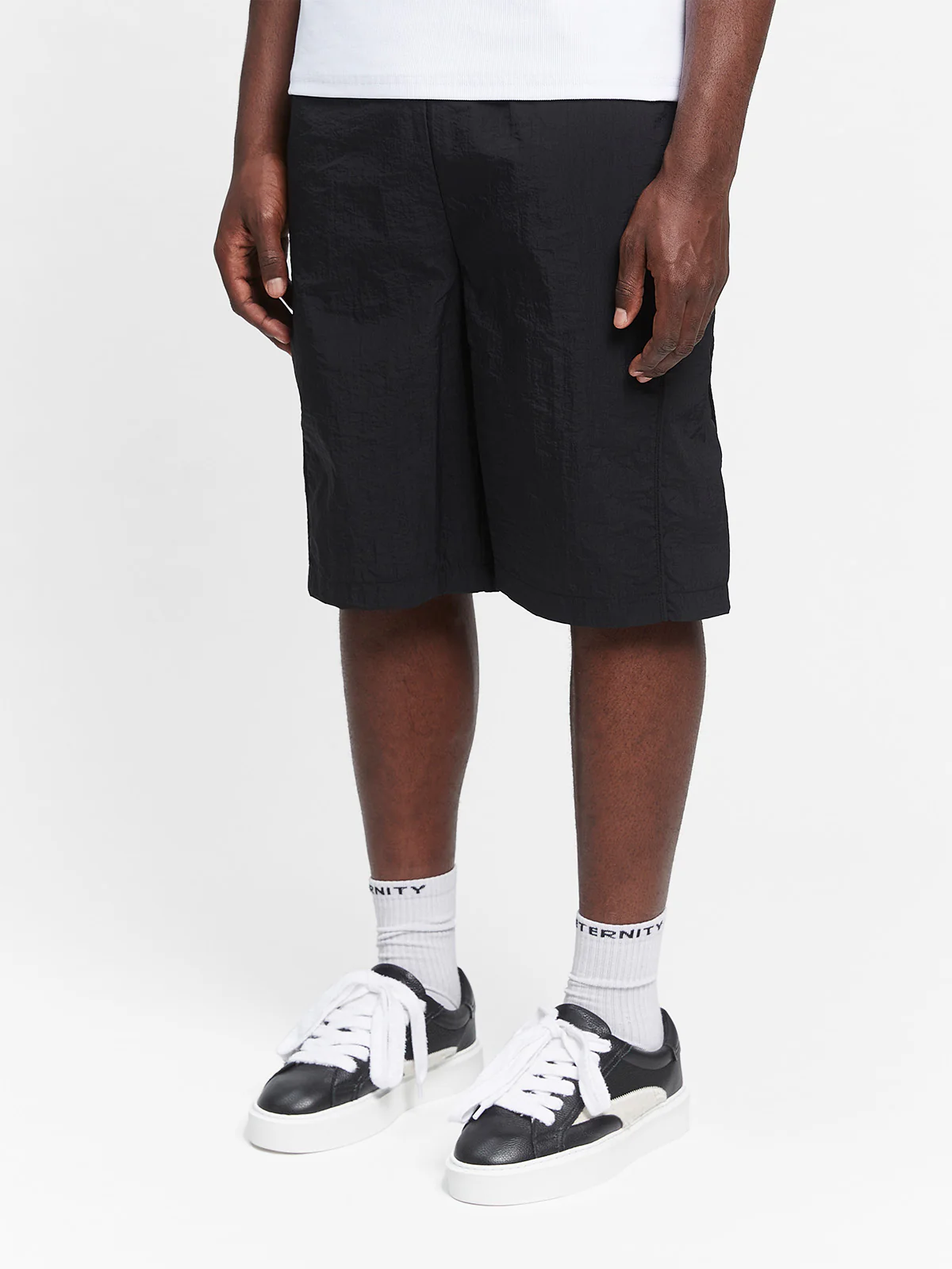BAGGY TRACK SHORTS - BLACK - Image 3
