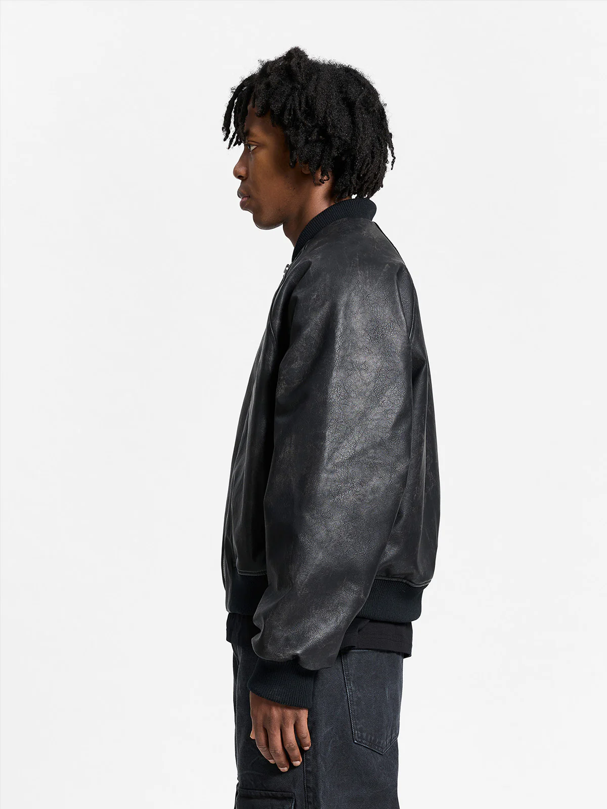 BOMBER JACKET - BRUSHED LEATHER - Image 4