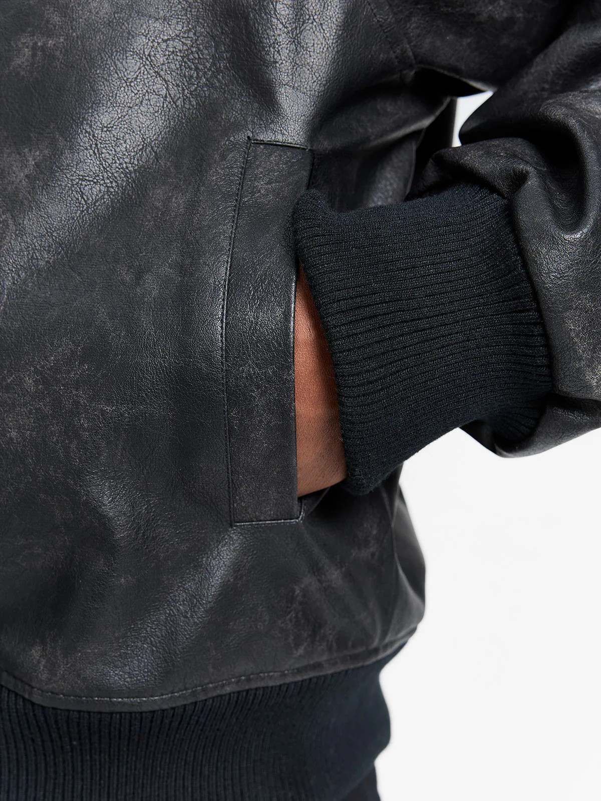 BOMBER JACKET - BRUSHED LEATHER - Image 8