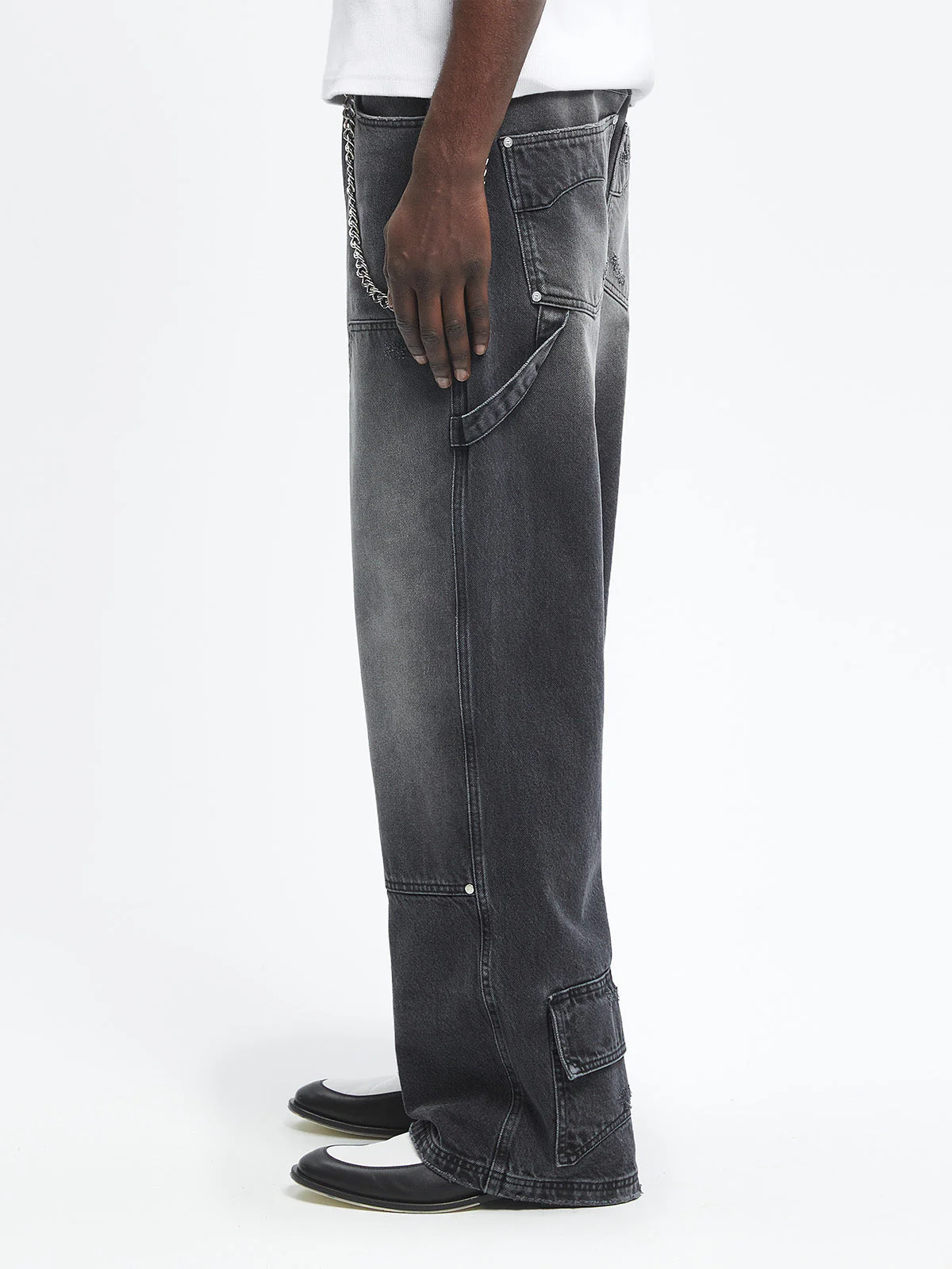 CARPENTER PANTS - WASHED BLACK - Image 4