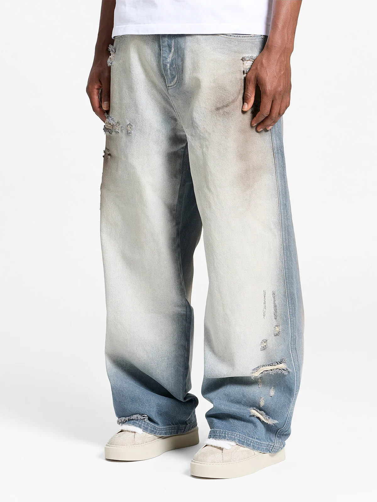 COLORIS DISTRESSED DENIM - BLUE - Image 3