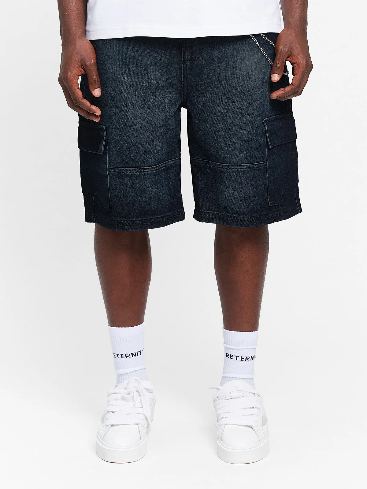 CONCEPTION CARGO SHORTS - RAW DENIM - Image 2
