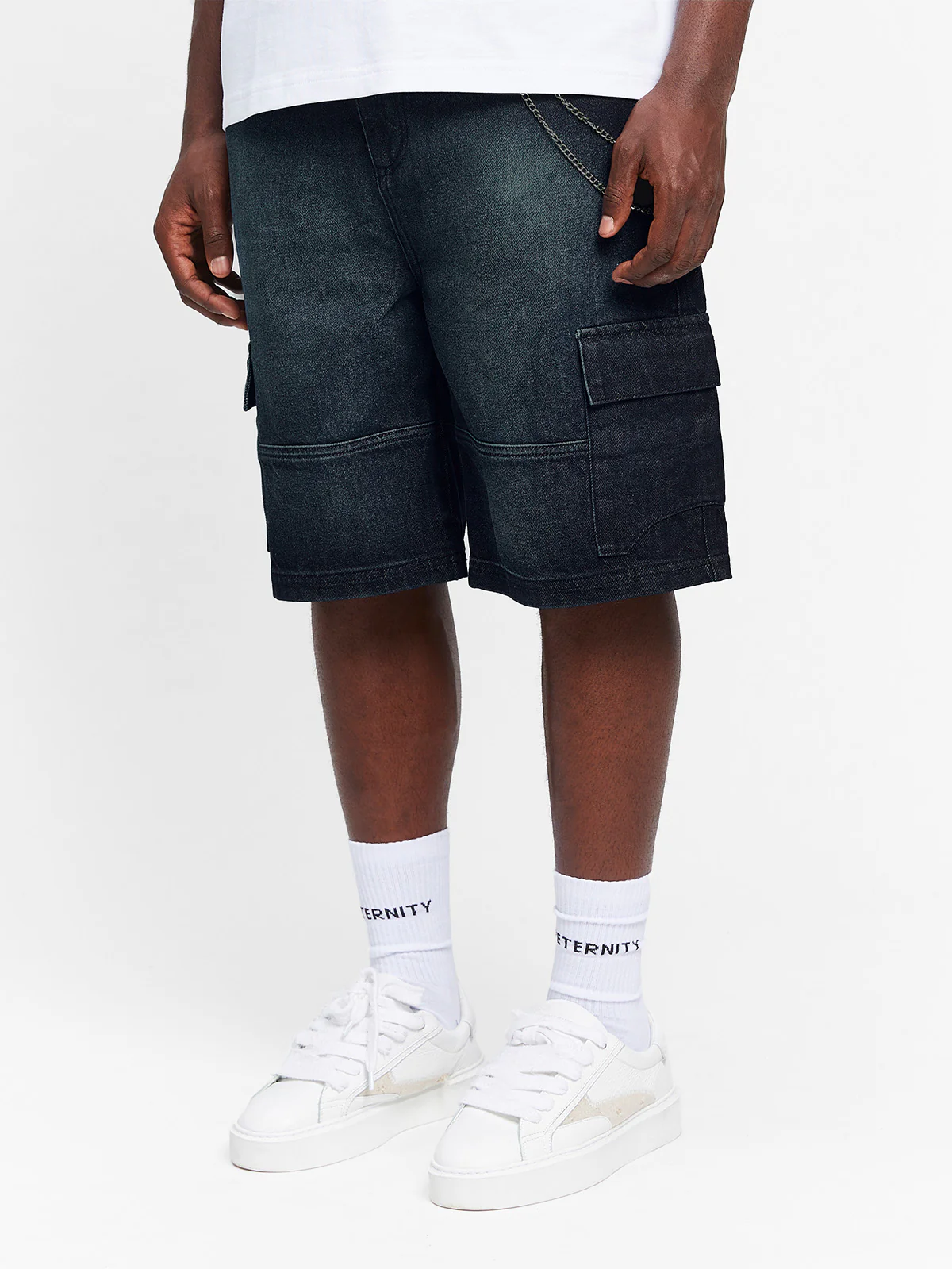 CONCEPTION CARGO SHORTS - RAW DENIM - Image 3
