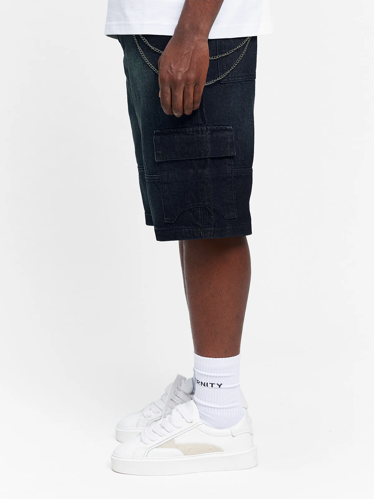 CONCEPTION CARGO SHORTS - RAW DENIM - Image 4