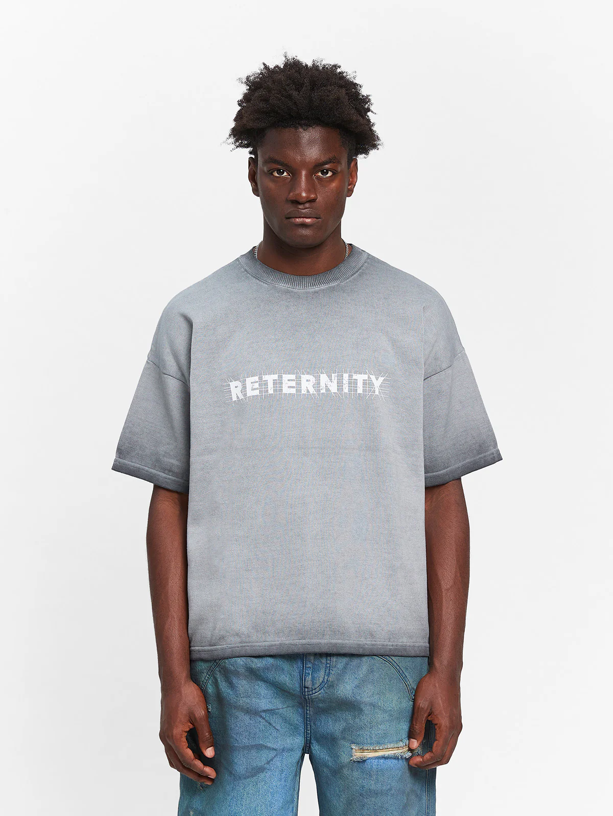 CONSTRUCTION KNIT T-SHIRT - DARKGREY - Image 2