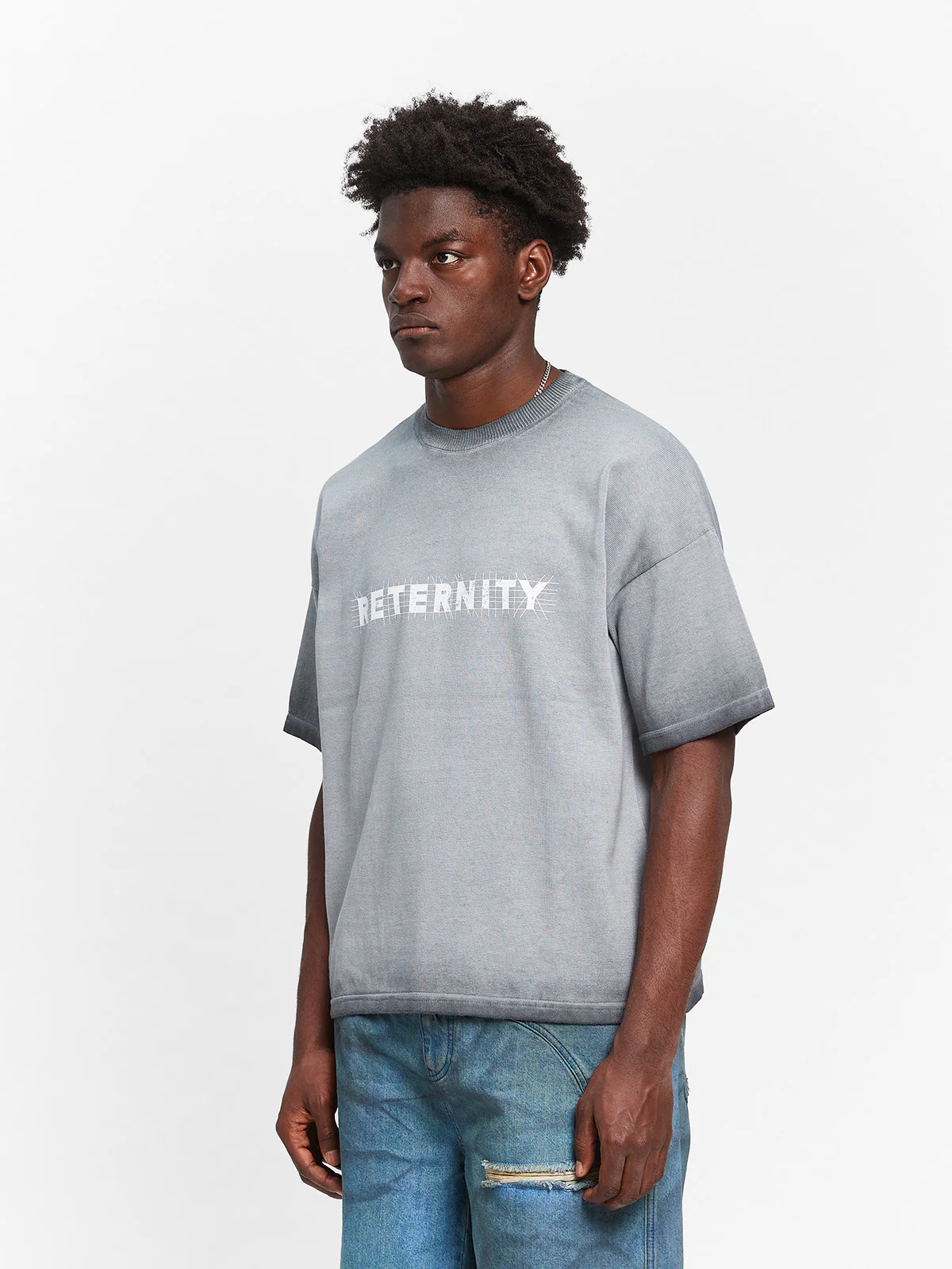 CONSTRUCTION KNIT T-SHIRT - DARKGREY - Image 3