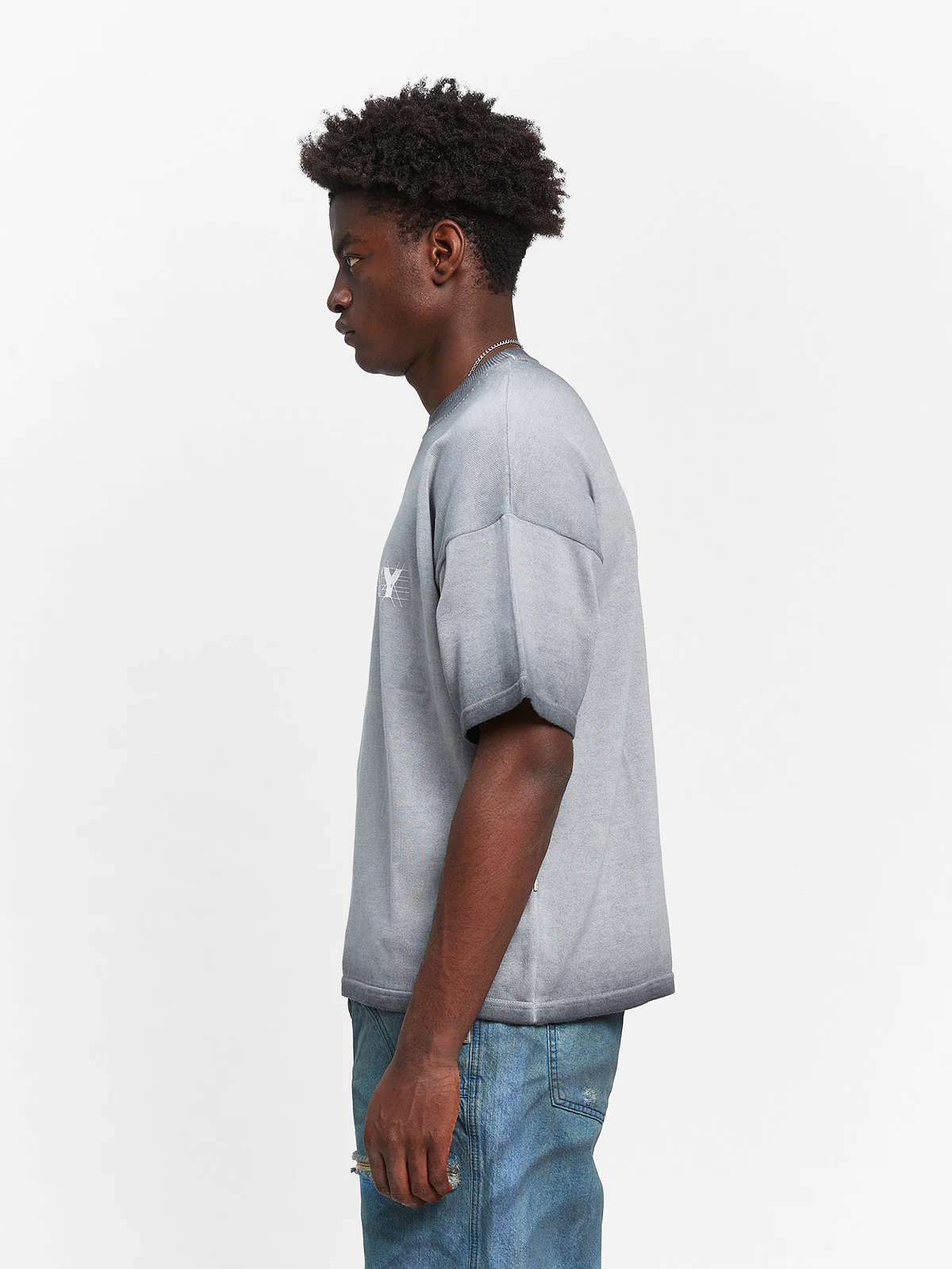 CONSTRUCTION KNIT T-SHIRT - DARKGREY - Image 4