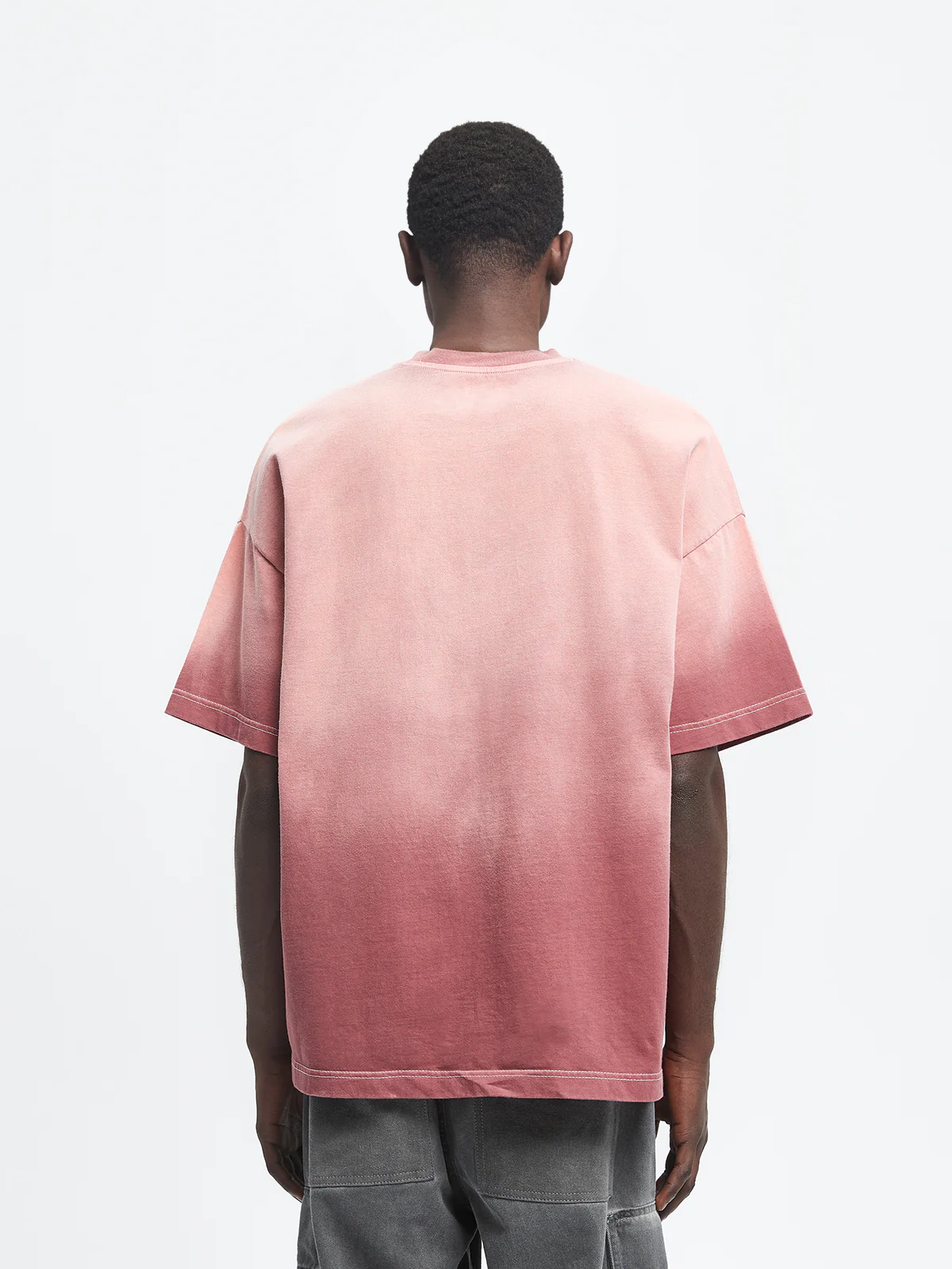 CONTRAST STITCH T-SHIRT - BORDEAUX - Image 5