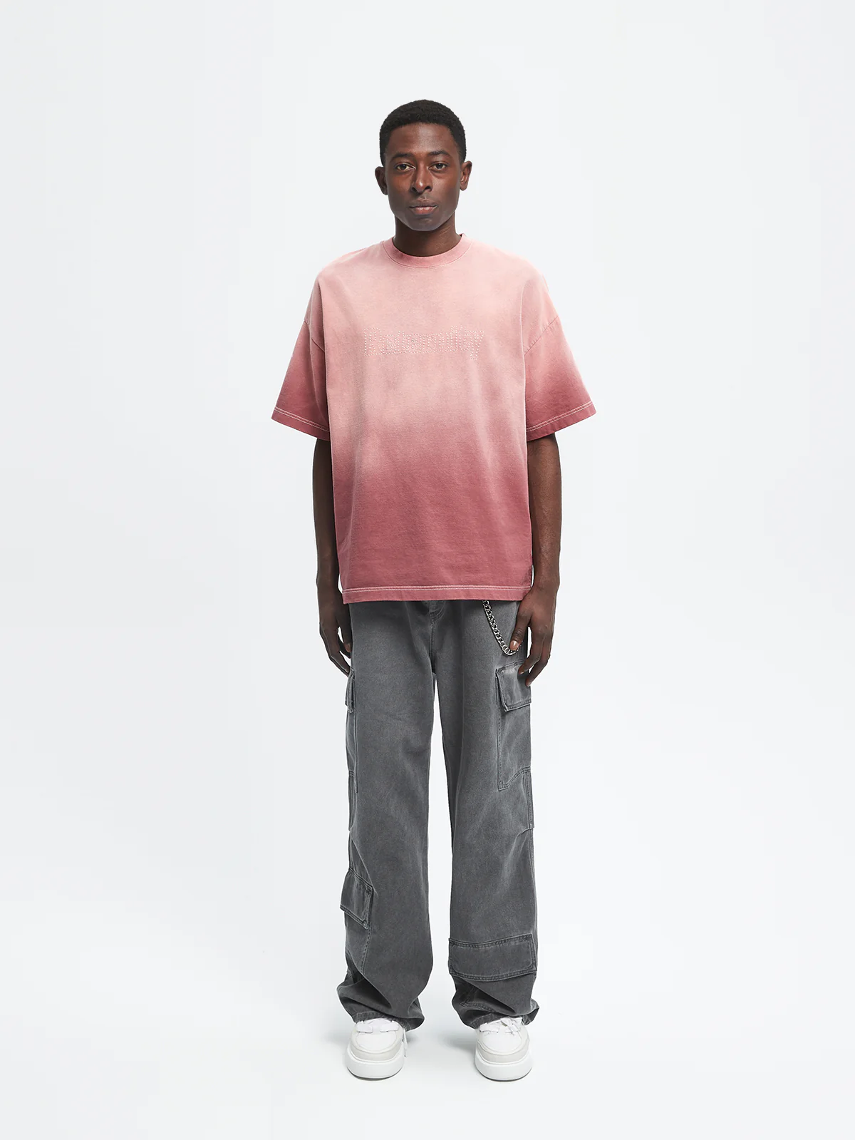 CONTRAST STITCH T-SHIRT - BORDEAUX - Image 6