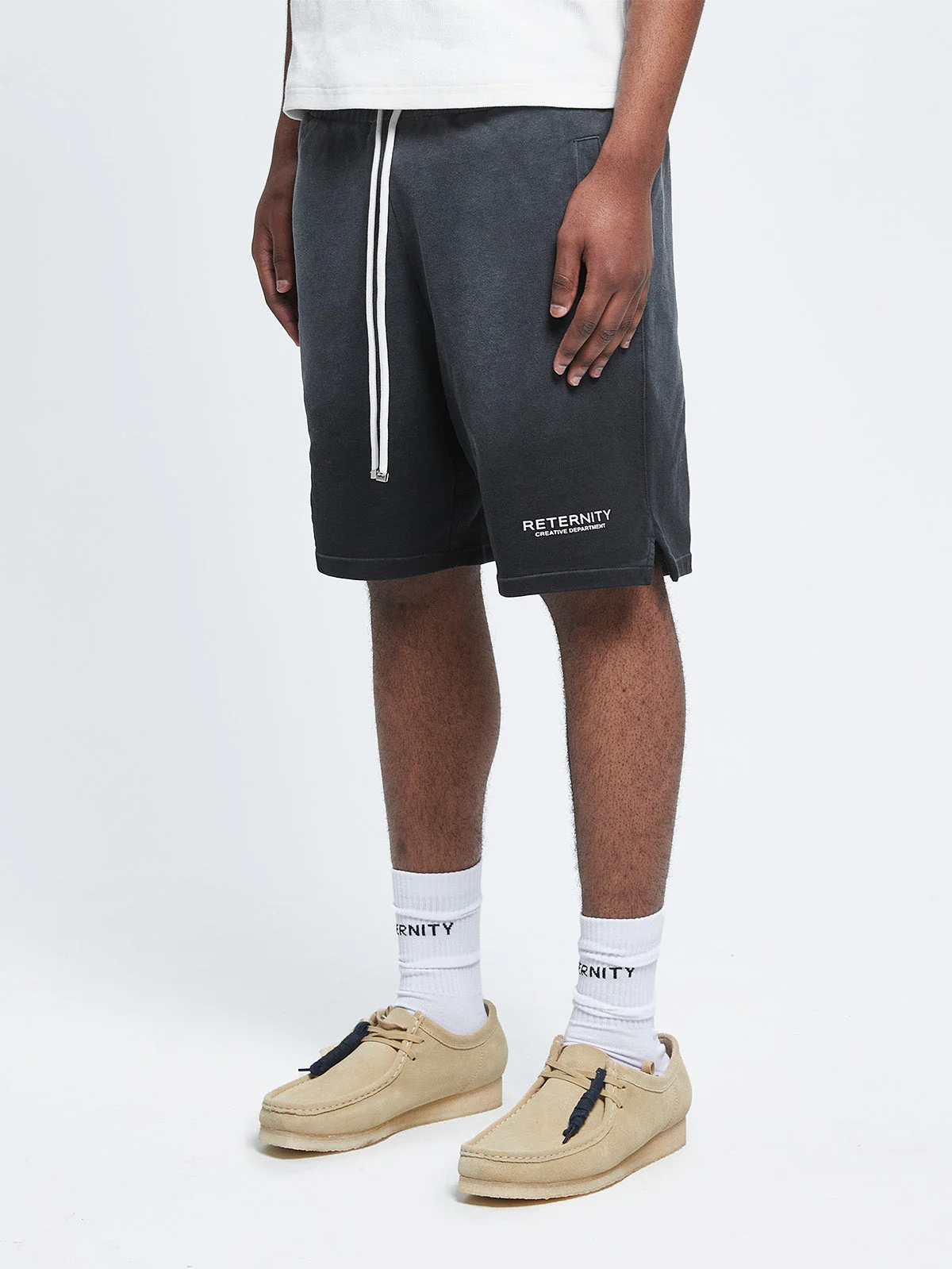 CREATIVE DEPT COTTON SHORTS - FADED BLACK - Image 3