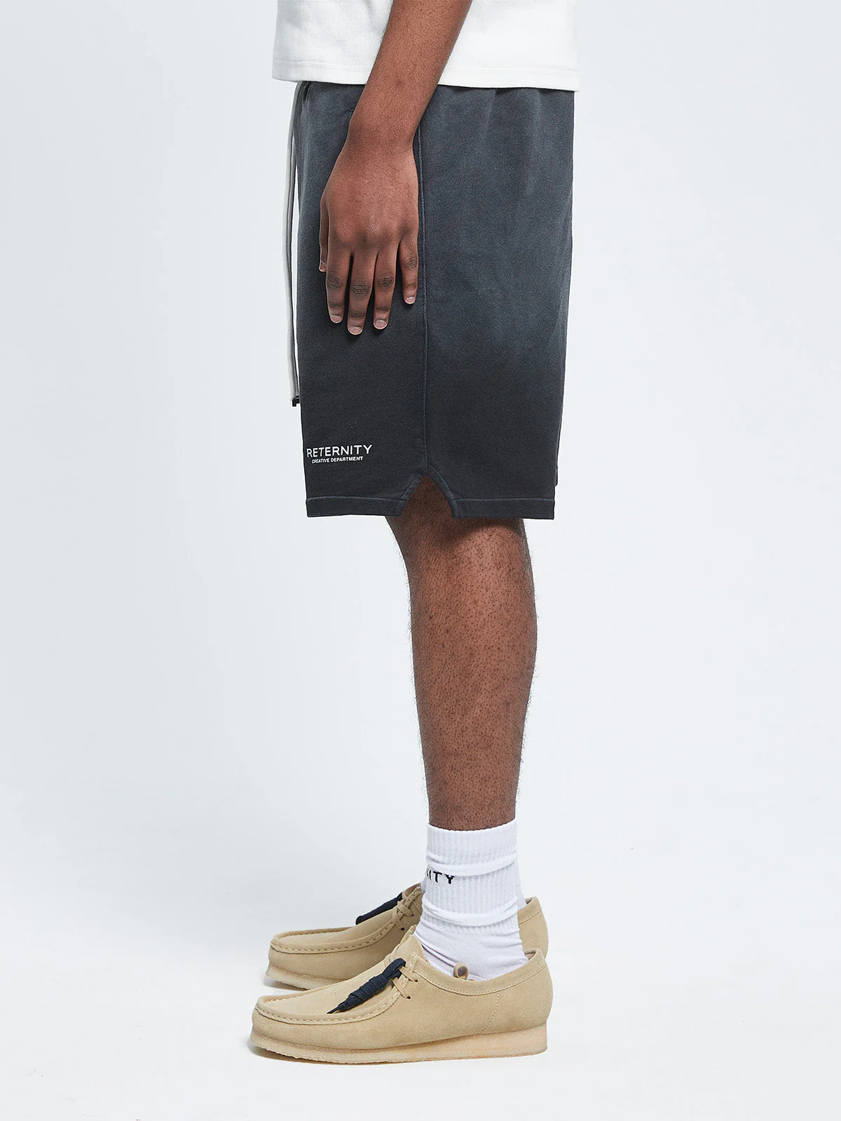 CREATIVE DEPT COTTON SHORTS - FADED BLACK - Image 4