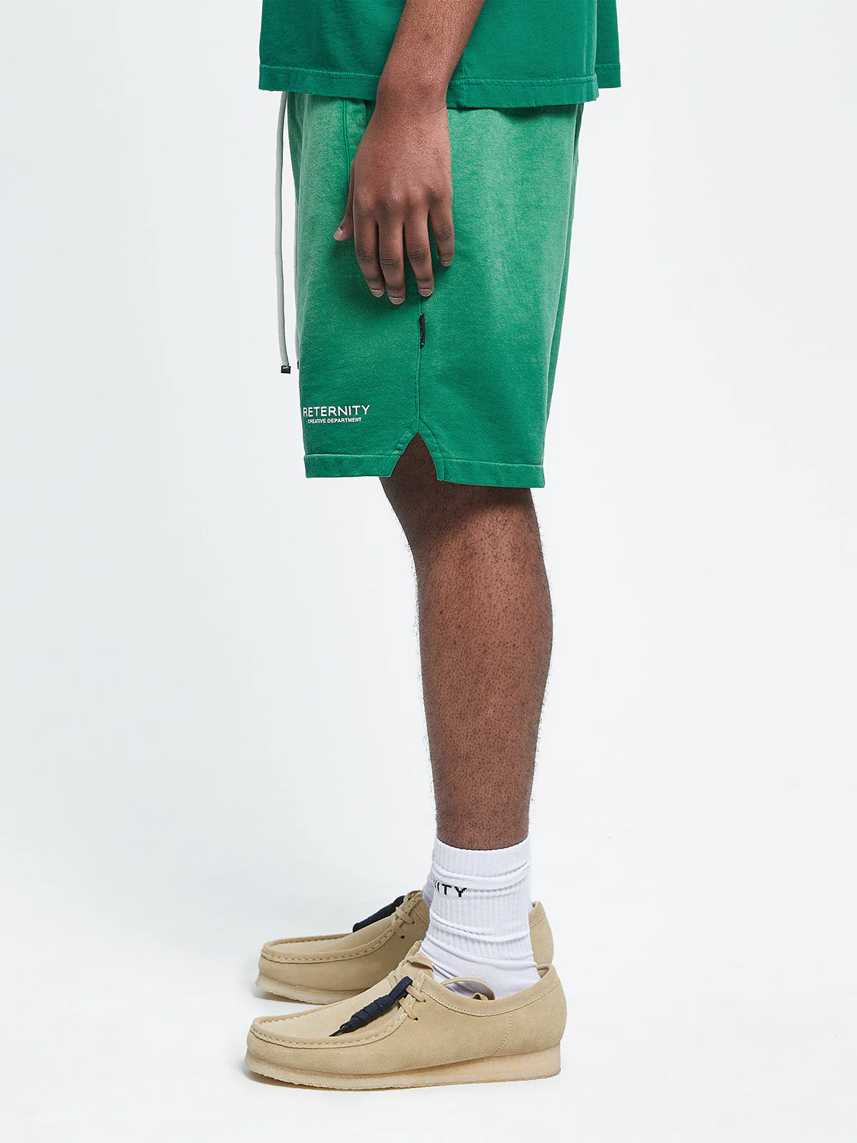 CREATIVE DEPT COTTON SHORTS - FADED GREEN - Image 4