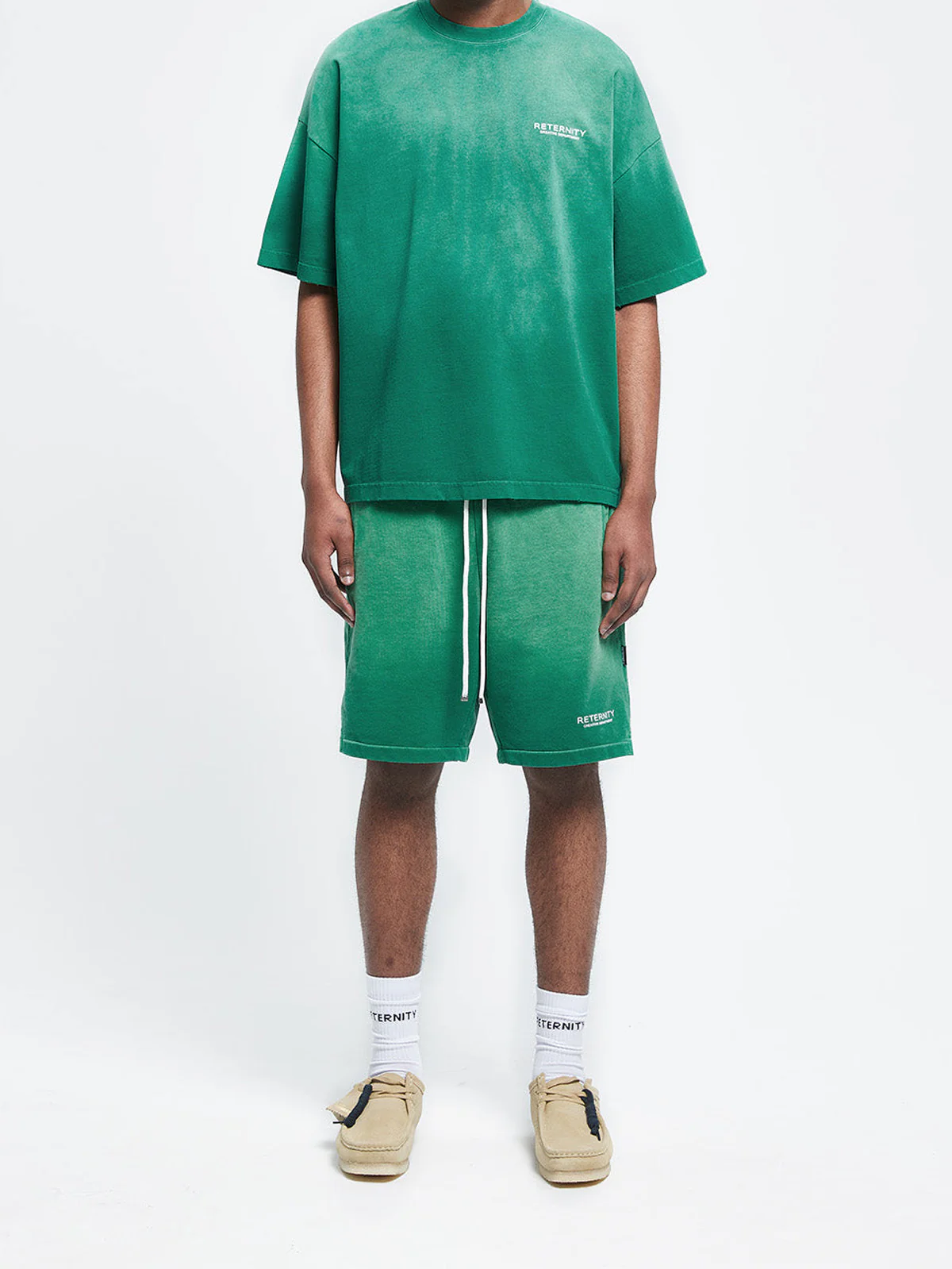 CREATIVE DEPT COTTON SHORTS - FADED GREEN - Image 6