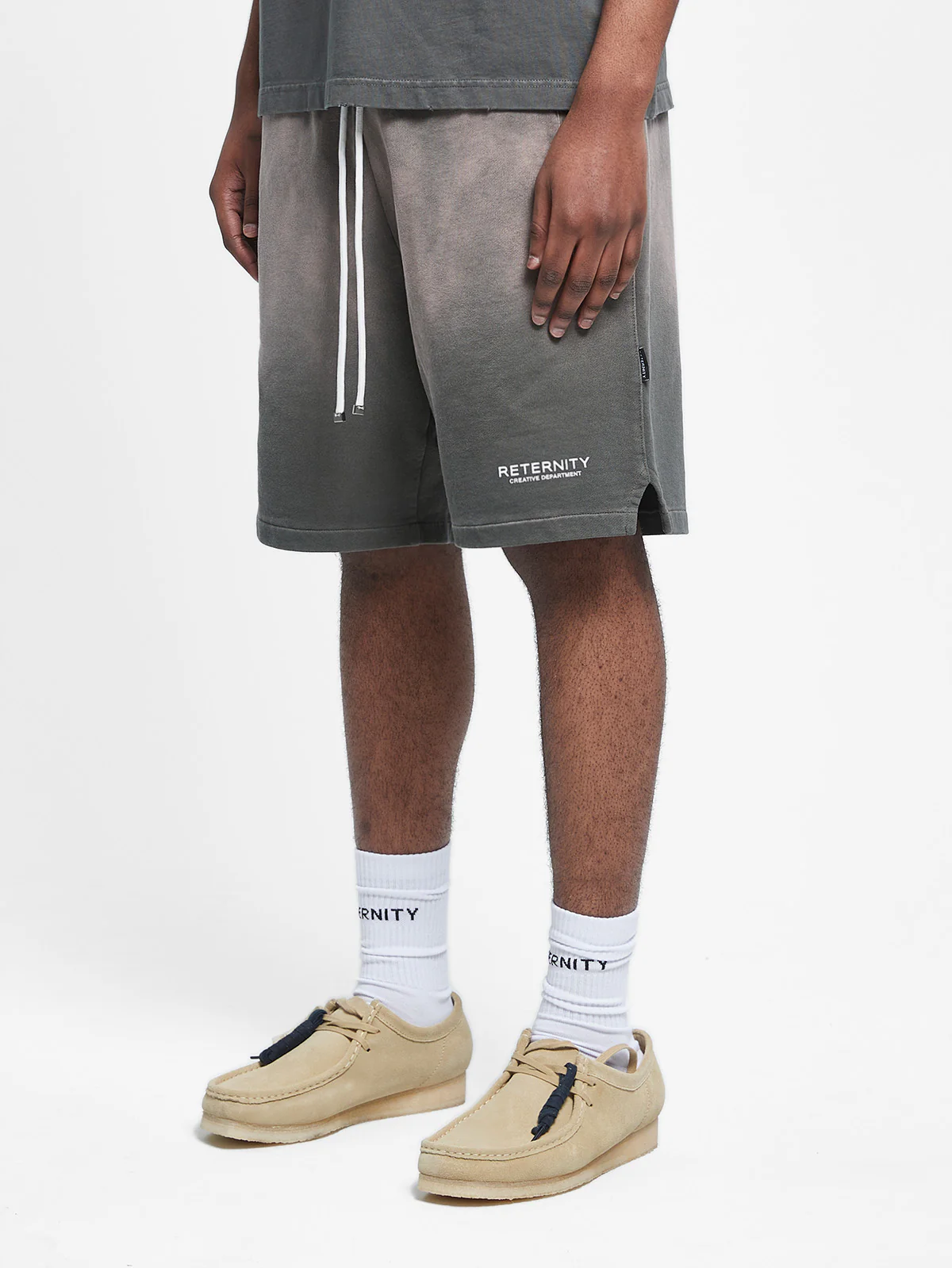 CREATIVE DEPT COTTON SHORTS - FADED GREY - Image 3