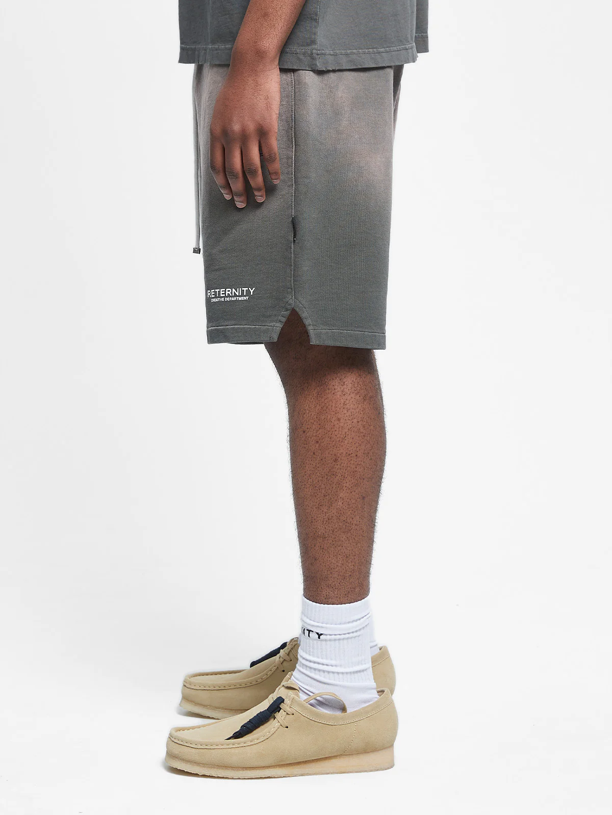CREATIVE DEPT COTTON SHORTS - FADED GREY - Image 4