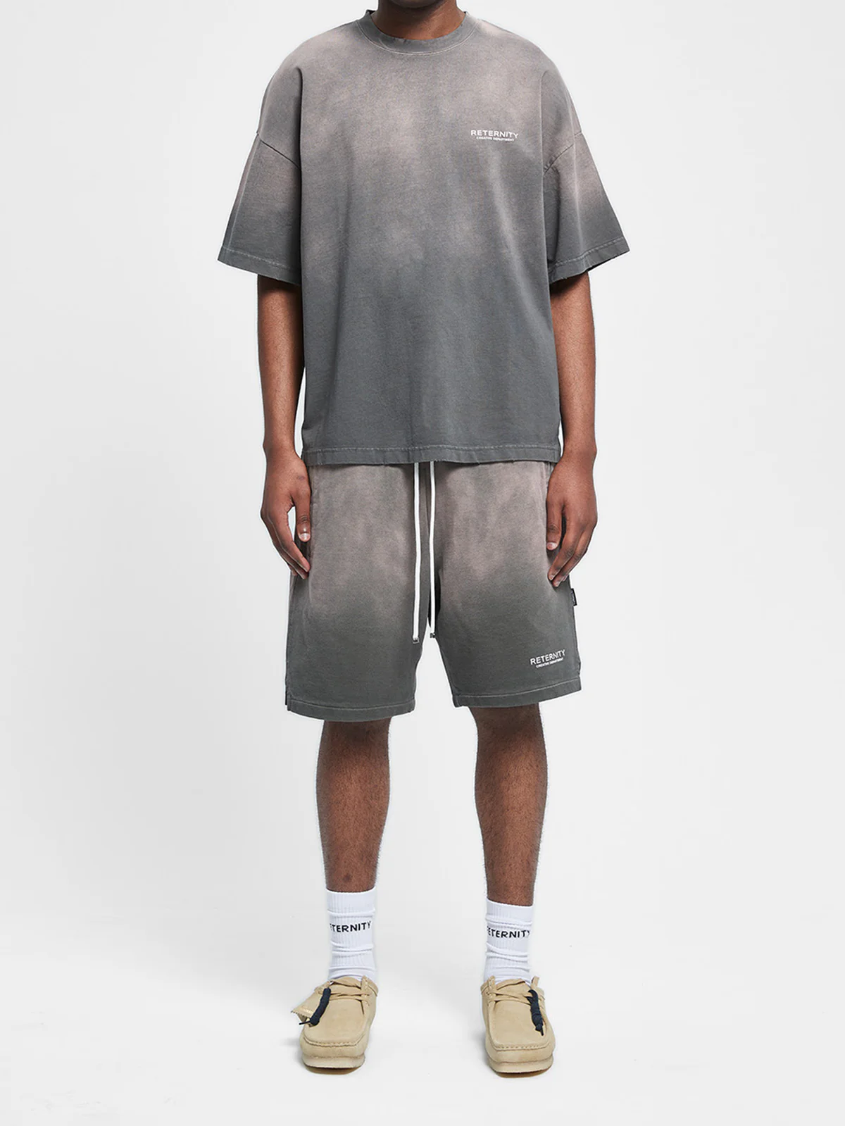 CREATIVE DEPT COTTON SHORTS - FADED GREY - Image 6