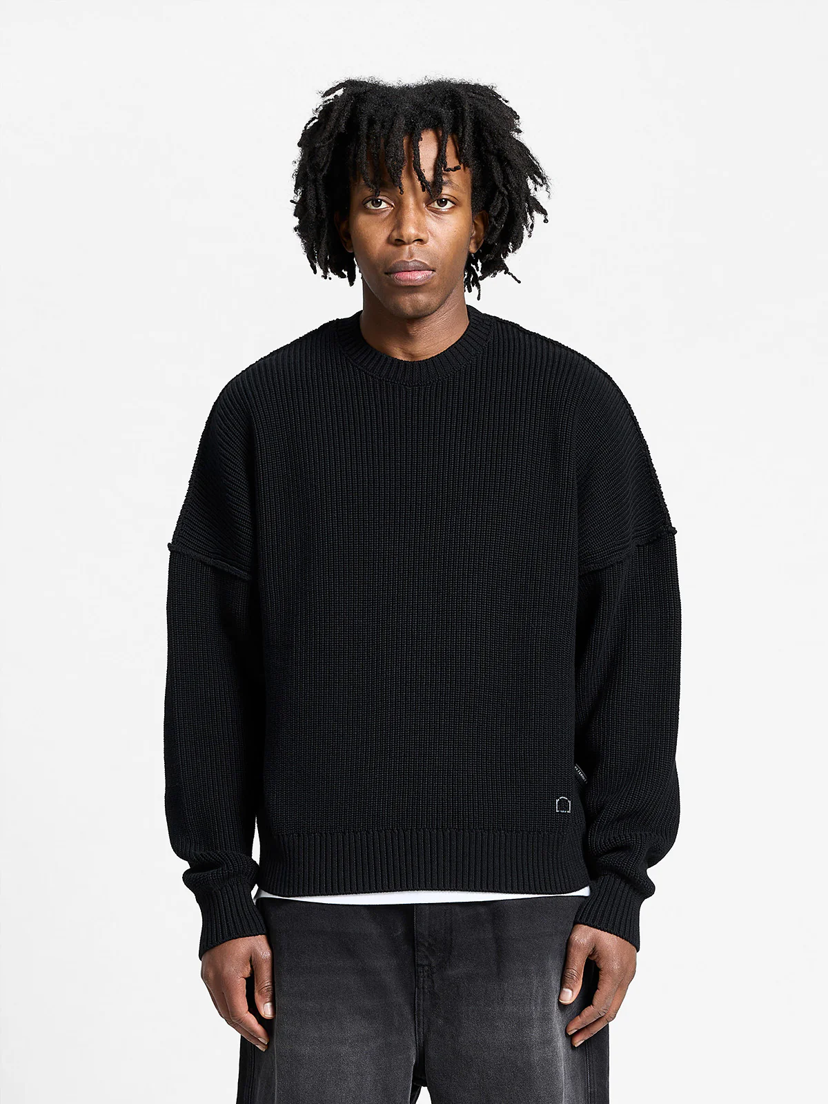 CREATIVE DEPT KNIT SWEATER - BLACK - Image 3