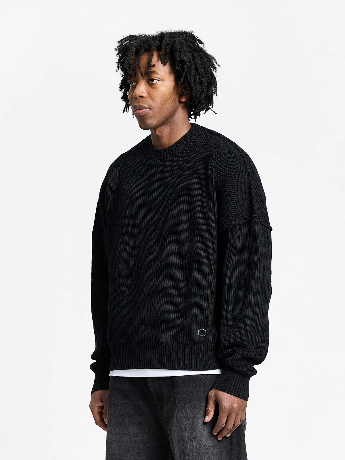 CREATIVE DEPT KNIT SWEATER - BLACK - Image 4
