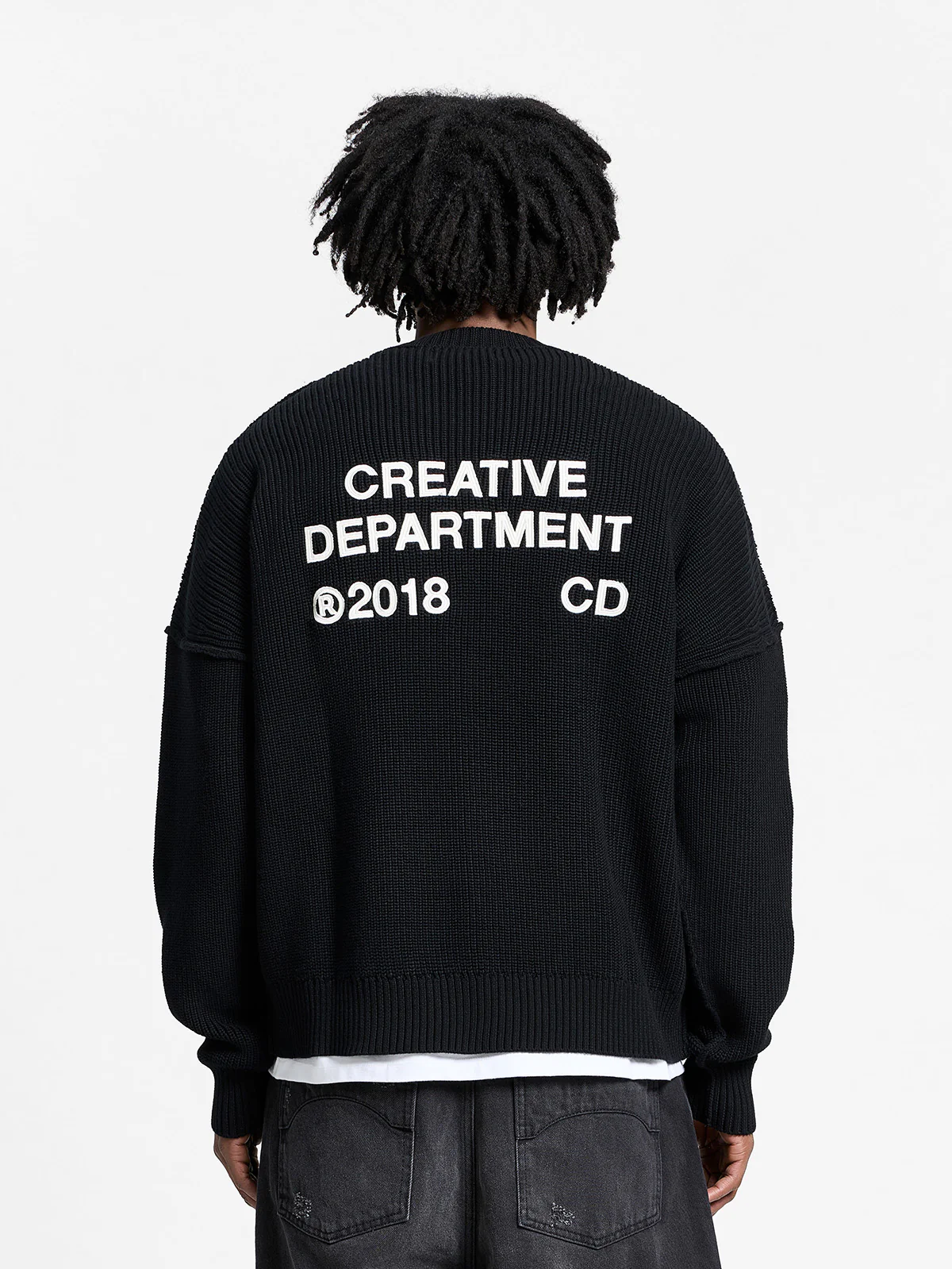 CREATIVE DEPT KNIT SWEATER - BLACK - Image 6