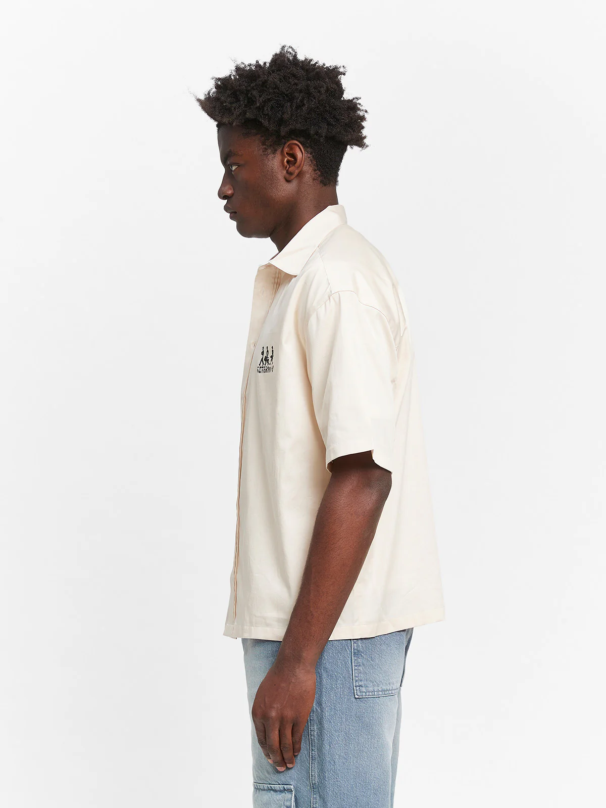 CREATIVE DEPT LOGO BUTTON SHIRT - CREAM - Image 5