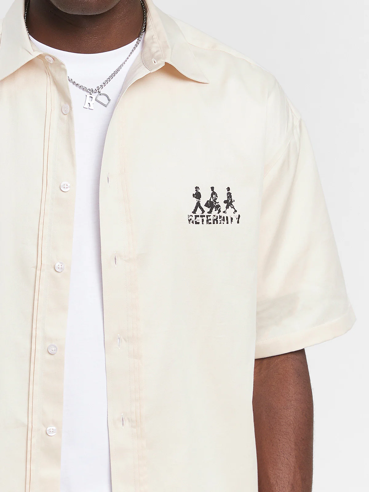 CREATIVE DEPT LOGO BUTTON SHIRT - CREAM - Image 8