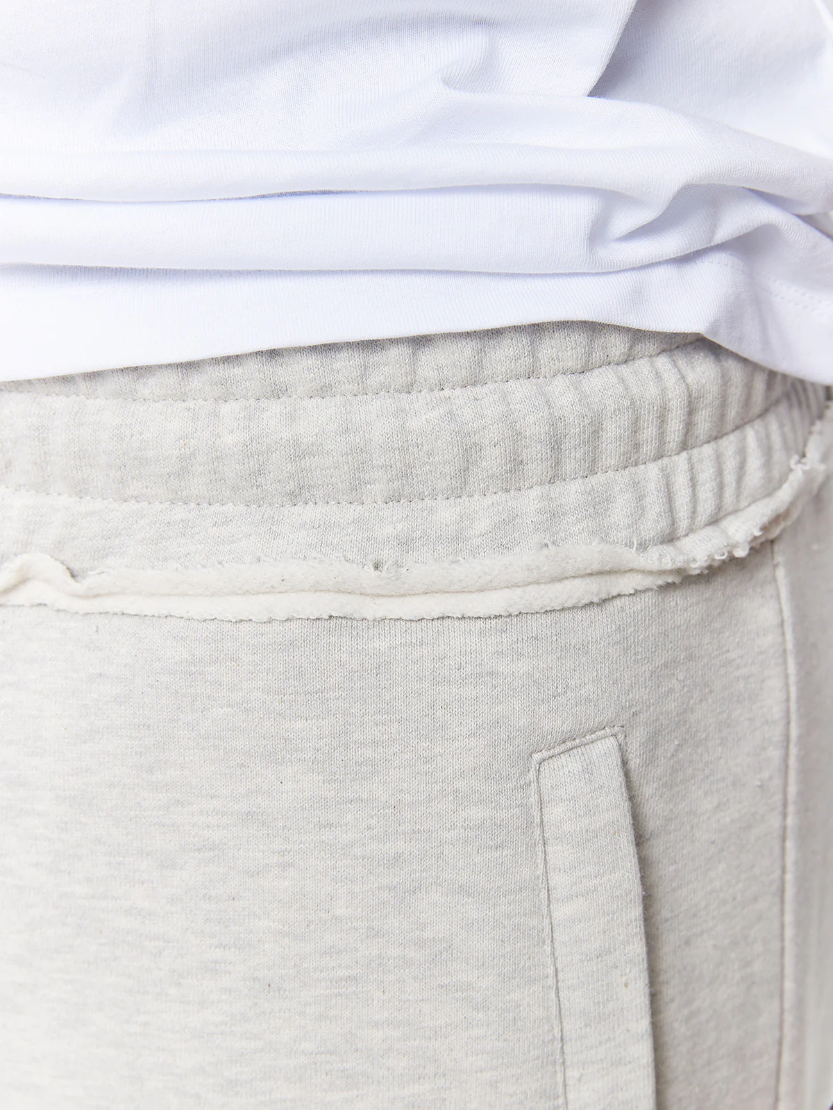 CREATIVE DEPT LOGO COTTON SHORTS - MELANGE GREY - Image 7