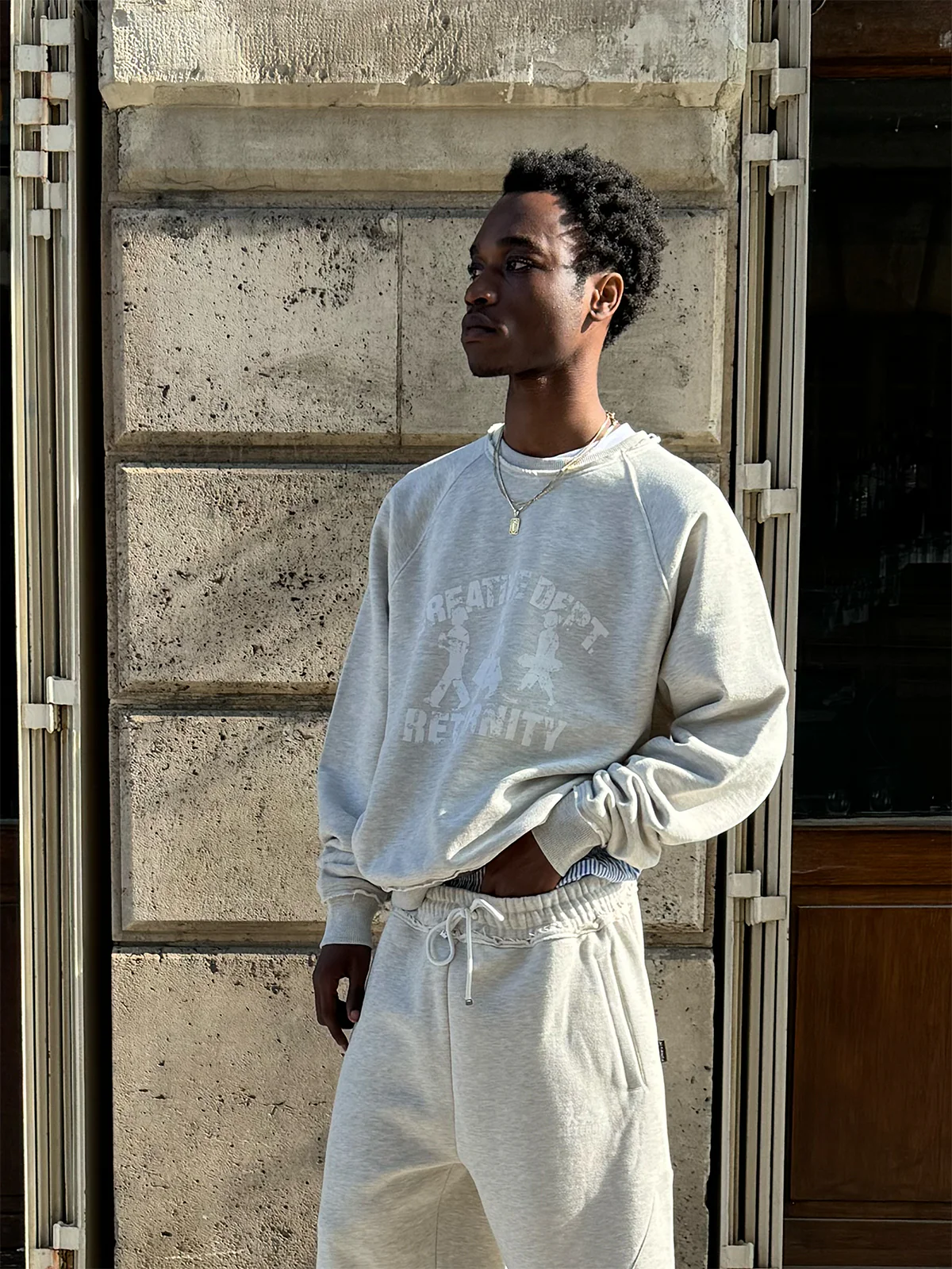 CREATIVE DEPT LOGO CREWNECK - MELANGE GREY - Image 2