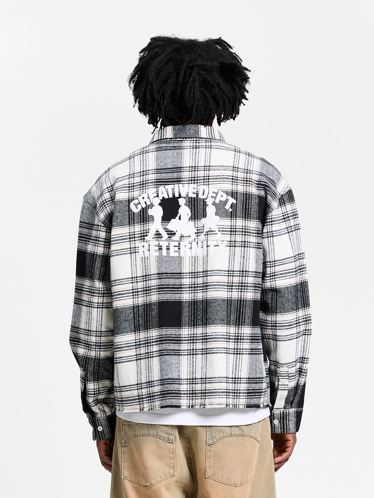 CREATIVE DEPT LOGO FLANNEL - BLACK - Image 5