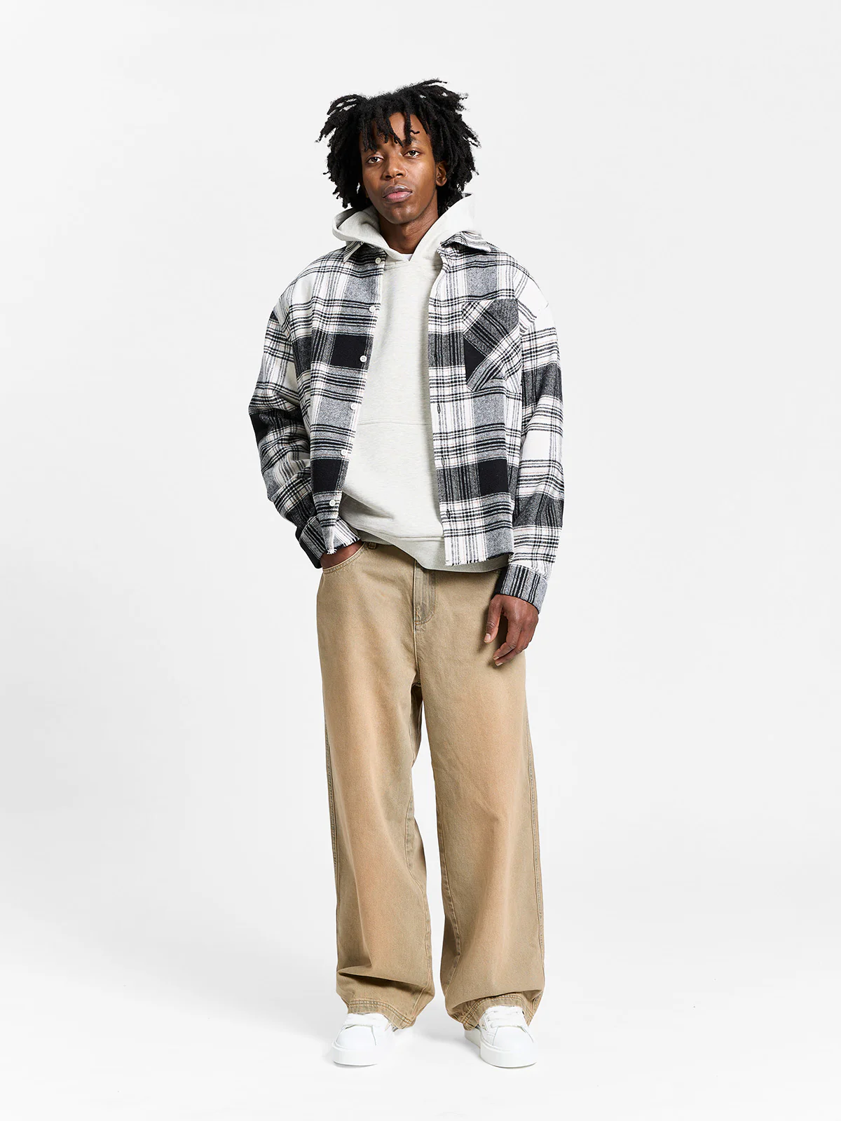 CREATIVE DEPT LOGO FLANNEL - BLACK - Image 6