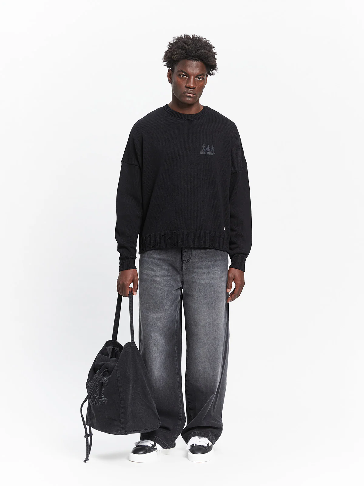 CREATIVE DEPT LOGO KNIT SWEATER - BLACK - Image 10