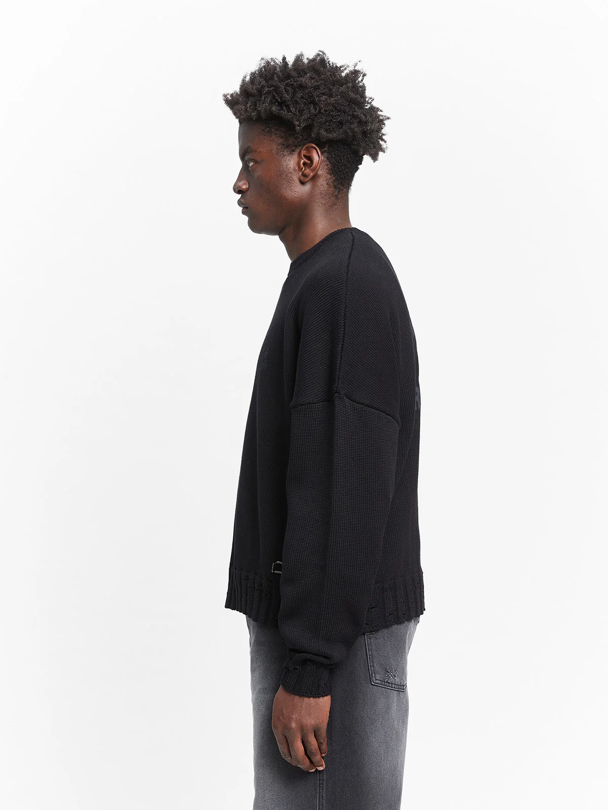 CREATIVE DEPT LOGO KNIT SWEATER - BLACK - Image 5