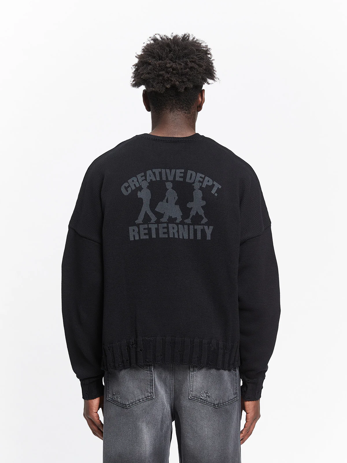 CREATIVE DEPT LOGO KNIT SWEATER - BLACK - Image 6