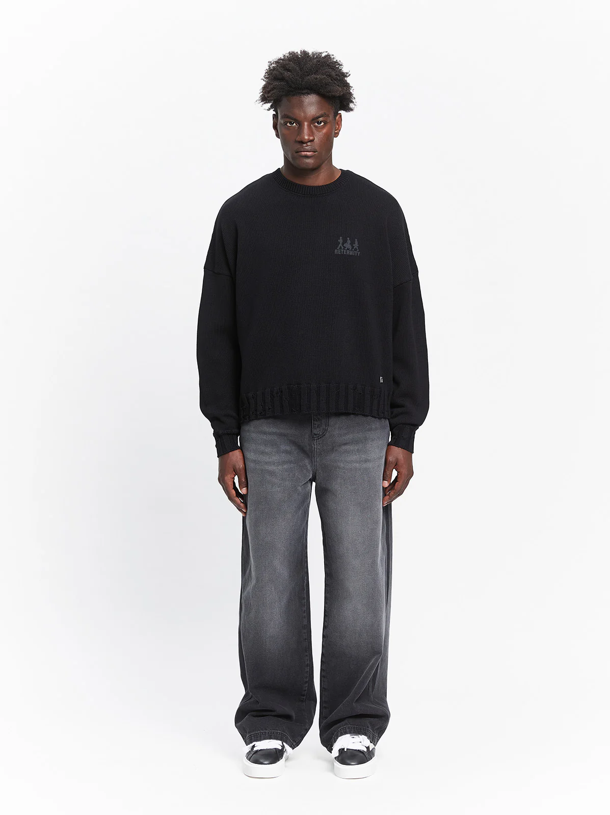 CREATIVE DEPT LOGO KNIT SWEATER - BLACK - Image 7