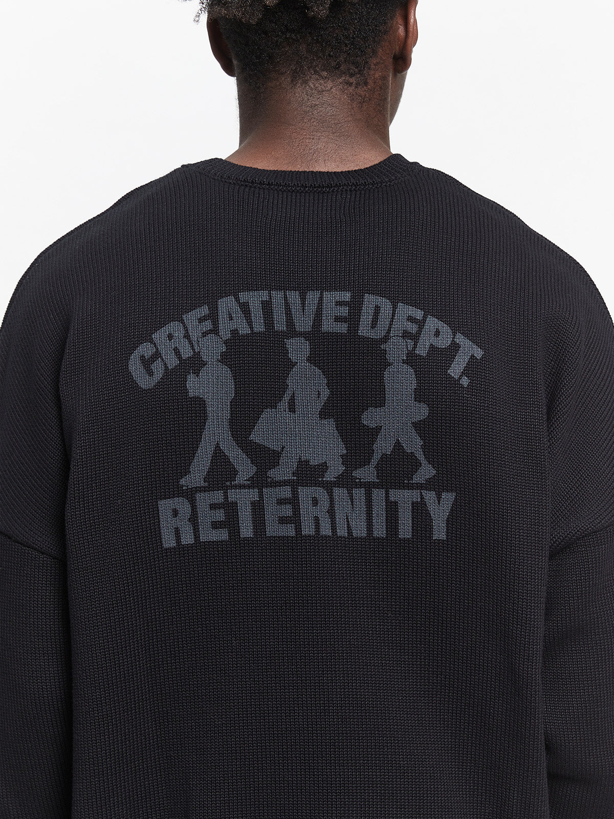 CREATIVE DEPT LOGO KNIT SWEATER - BLACK - Image 9